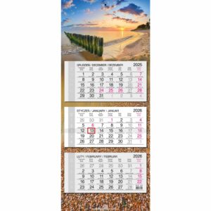 Kalendarz 2026 trójdzielny główka płaska BAŁTYK ZACHÓD KSE26-37 bdb0d9e3abf698cf5791cb56375037ba