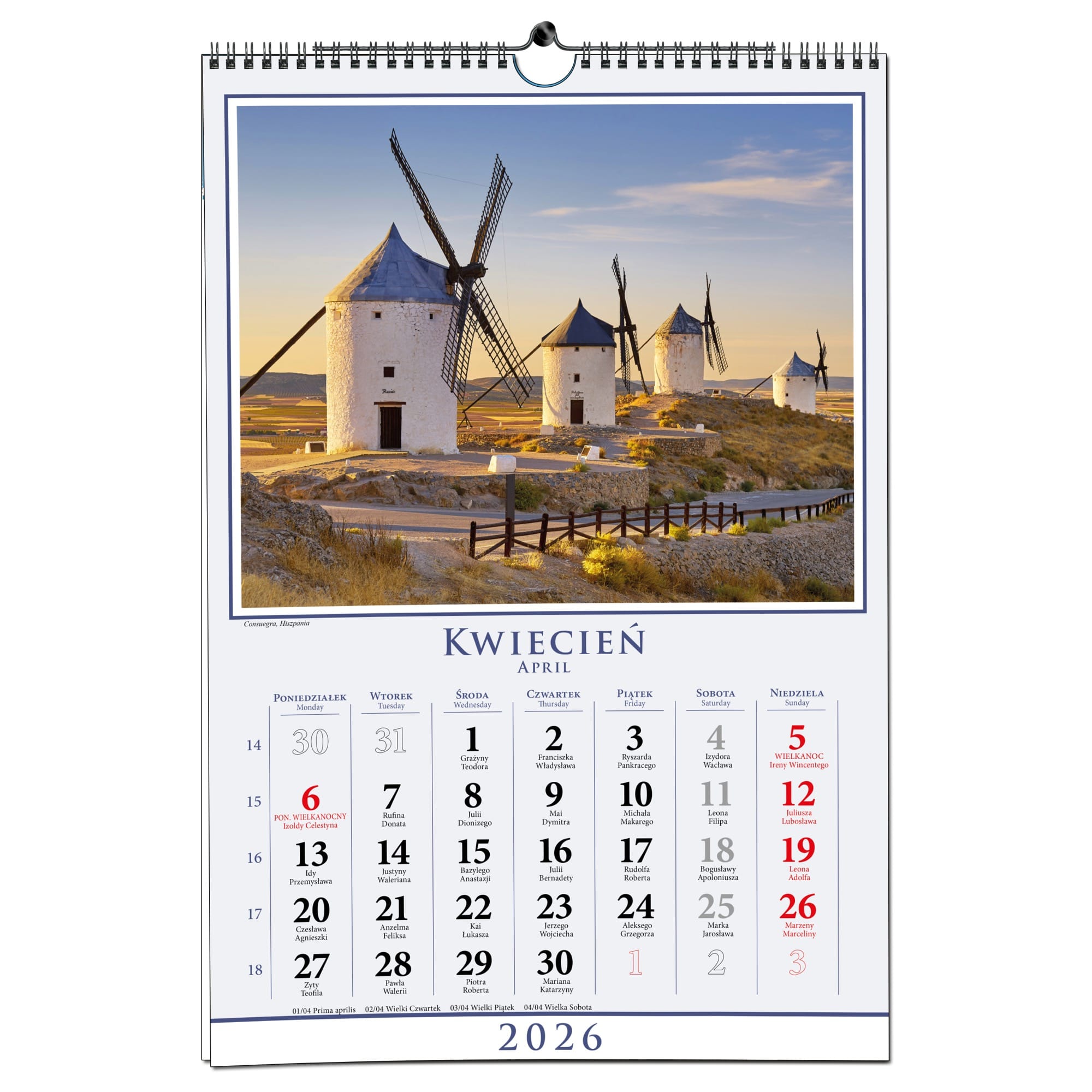 Kalendarz 2026 ścienny B3 33 x 48 cm 13 planszowy PODRÓŻE e767d179604d7d66ab32249c462cc564