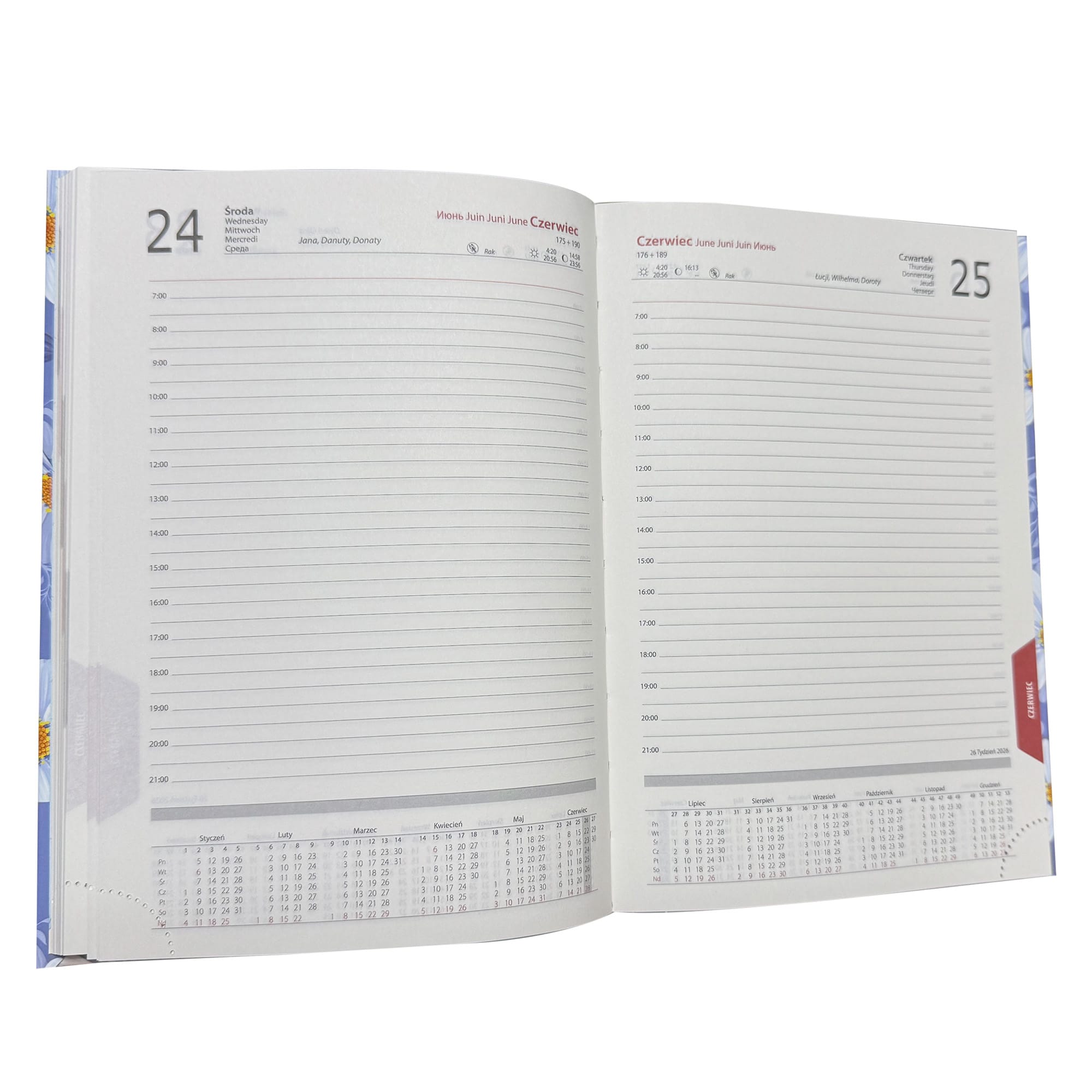 Kalendarz 2026 książkowy dzienny A5 sobota niedziela osobno soft touch KAPIBARA 8a4fa6c3e5e751493f1bcea9d100317c