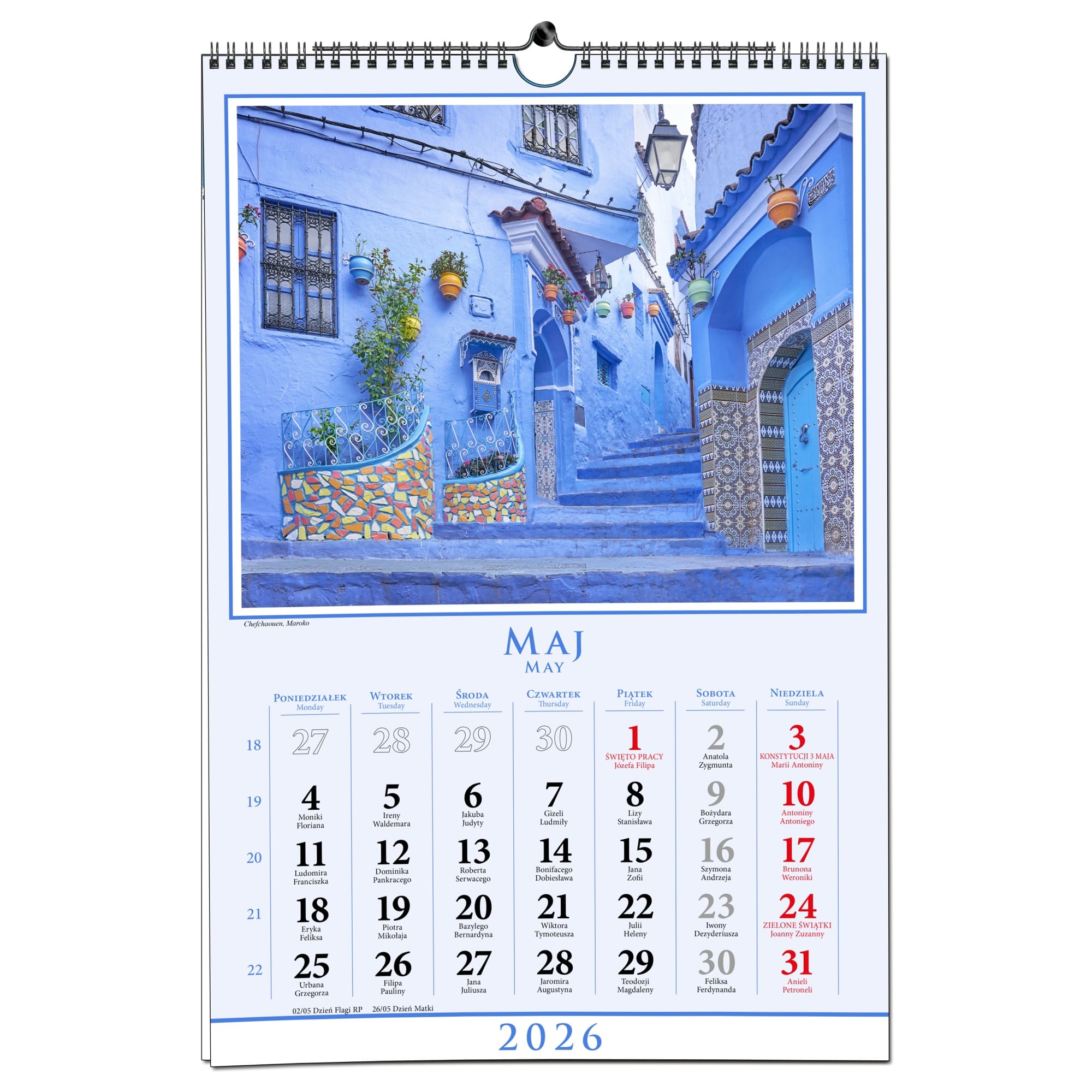 Kalendarz 2026 ścienny B3 33 x 48 cm 13 planszowy PODRÓŻE dd2569970e1855a33805df6fce66d6e7