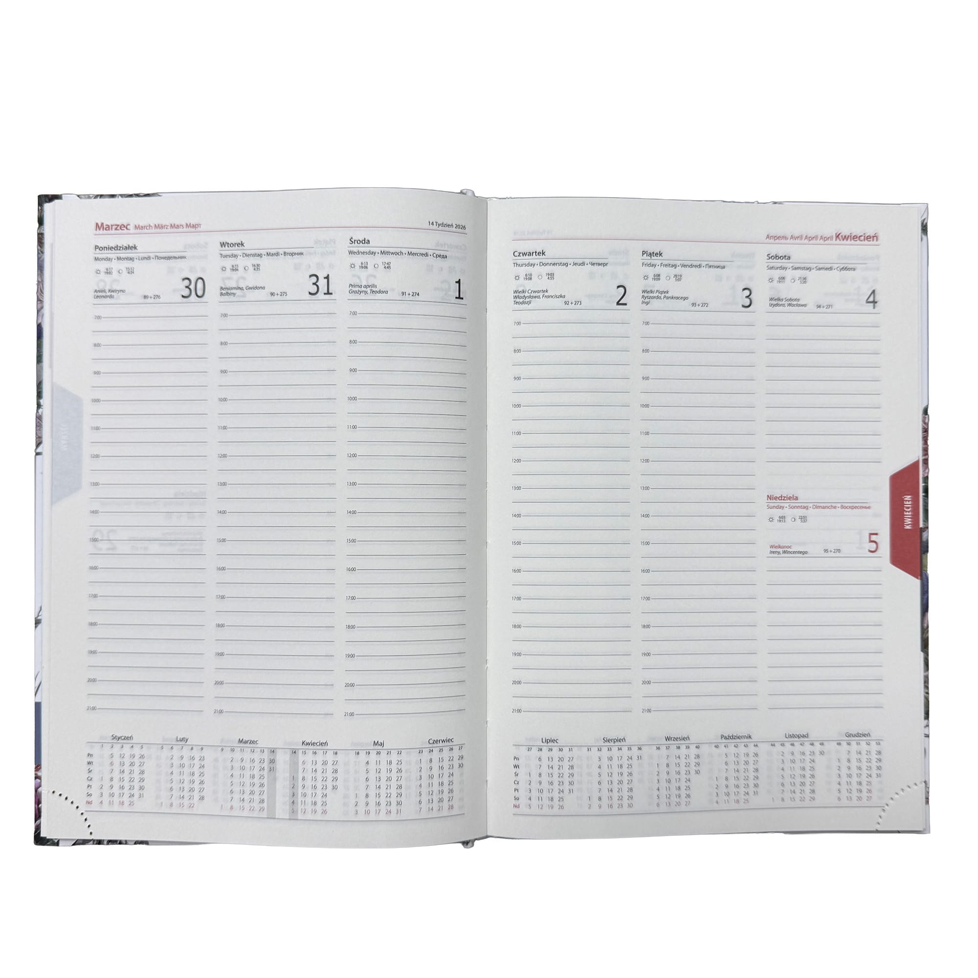 Kalendarz 2026 A5 tygodniowy Rozkładówka Soft Touch BAJKOWA SAKURA 755939e5c2934ab759370c05679c2082