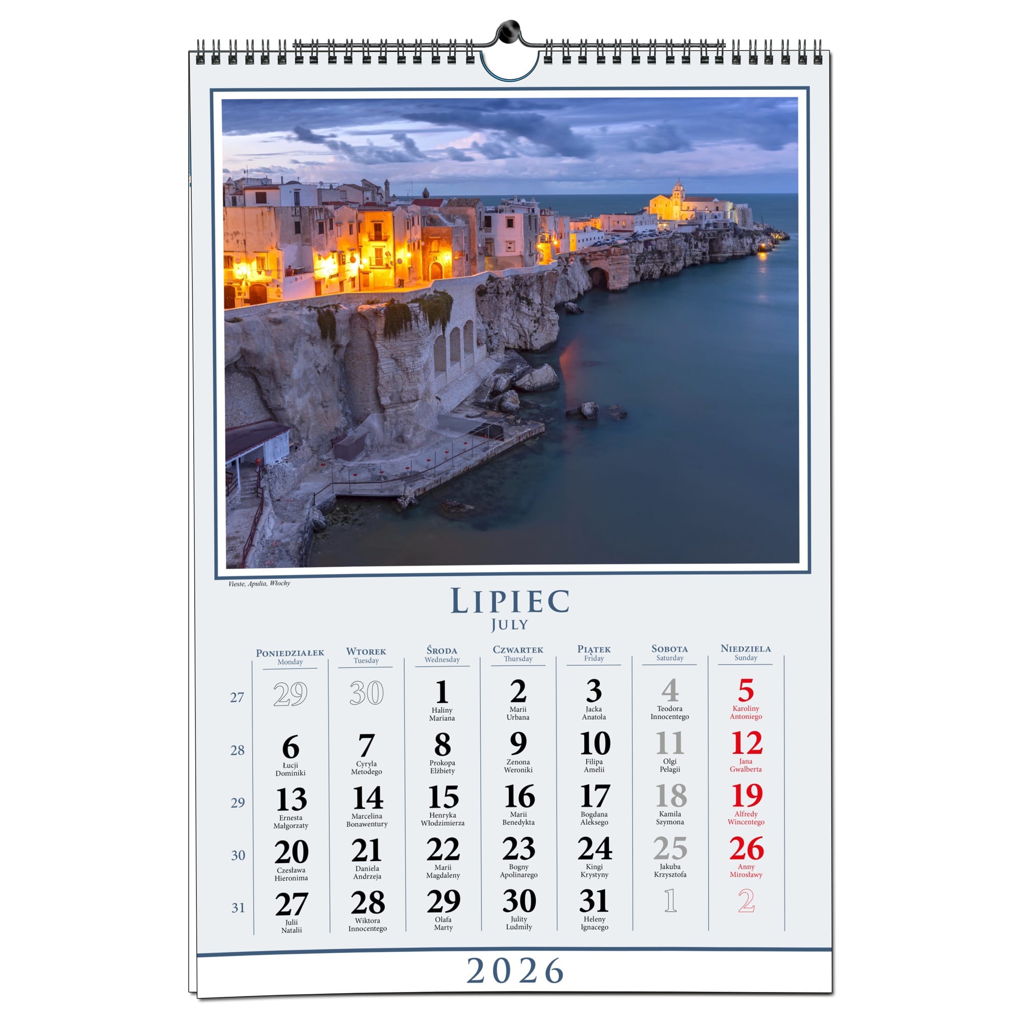 Kalendarz 2026 ścienny B3 33 x 48 cm 13 planszowy PODRÓŻE e13155e8a0626e8d1fdf175797e479c6