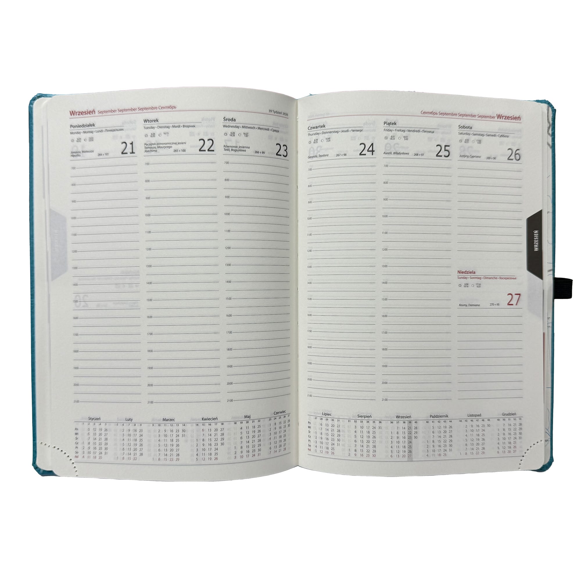 Kalendarz 2026 A5 tygodniowy Rozkładówka z gumką KRWISTA CZERWIEŃ 4d86ba8b7a76ff9d2ceb6cd95427ea73