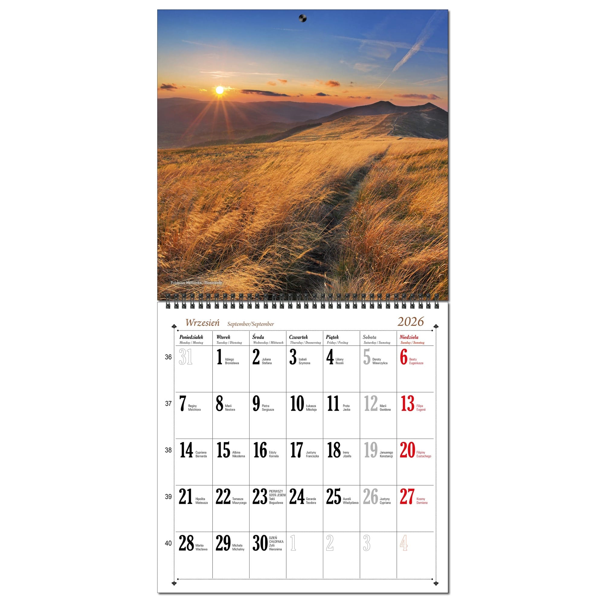 Kalendarz 2026 ścienny duży 30 x 60 cm 13 planszowy POLSKIE GÓRY 8c3f117051f6219a8e7a7252a860542d