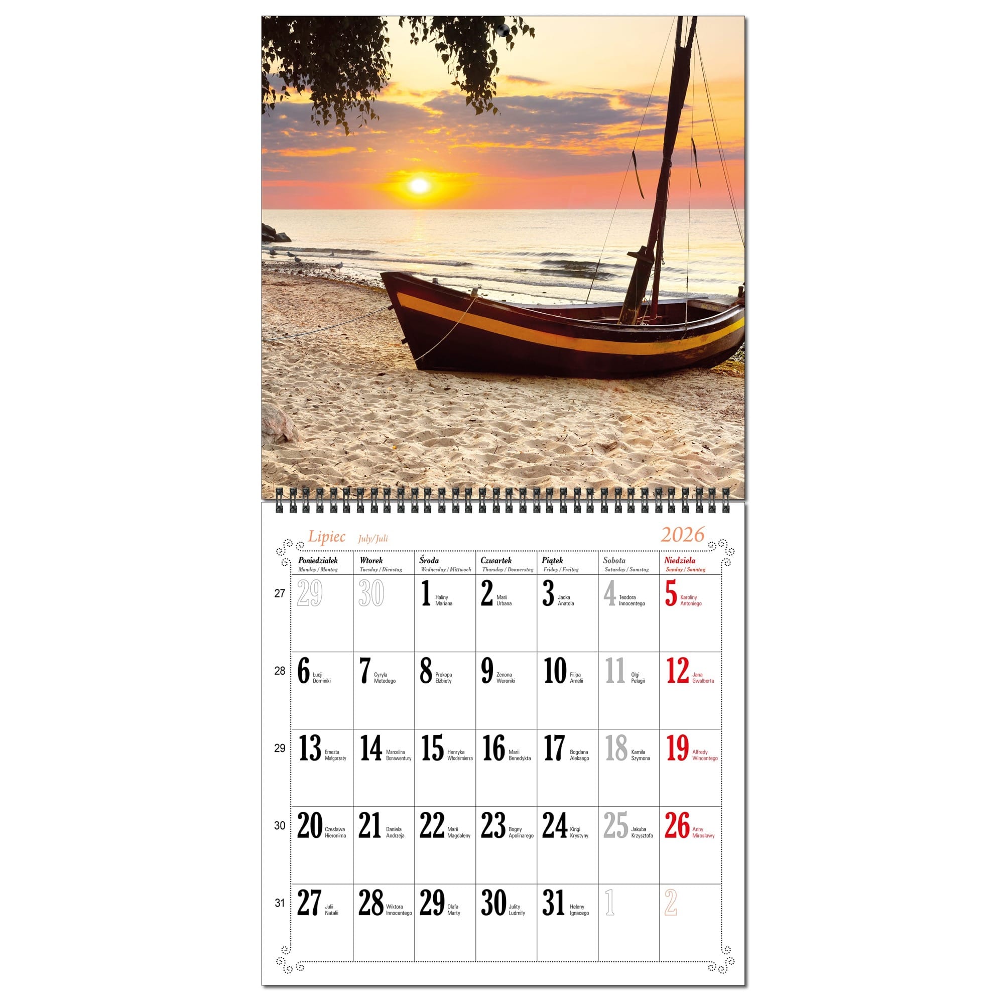 Kalendarz 2026 ścienny duży 30 x 60 cm 13 planszowy POLSKIE PEJZAŻE 625fe9223e6dc34016e53180e5b0b67d