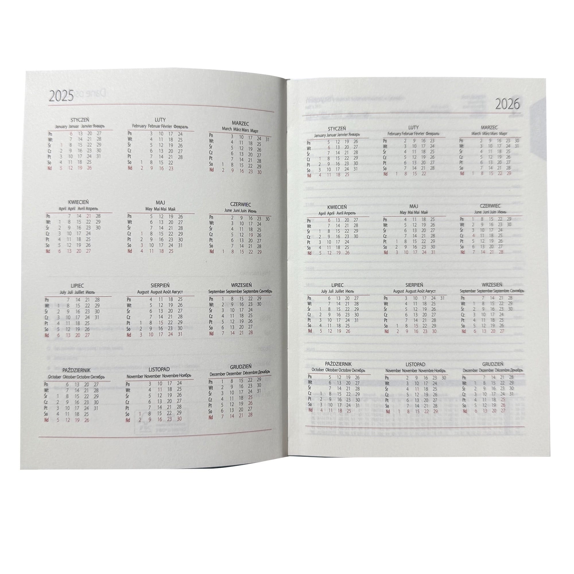 Kalendarz 2026 B6 dzienny sobota niedziela razem Soft Touch KOTECKI 1f5f9d03cfb24d1279080f768eb89b60