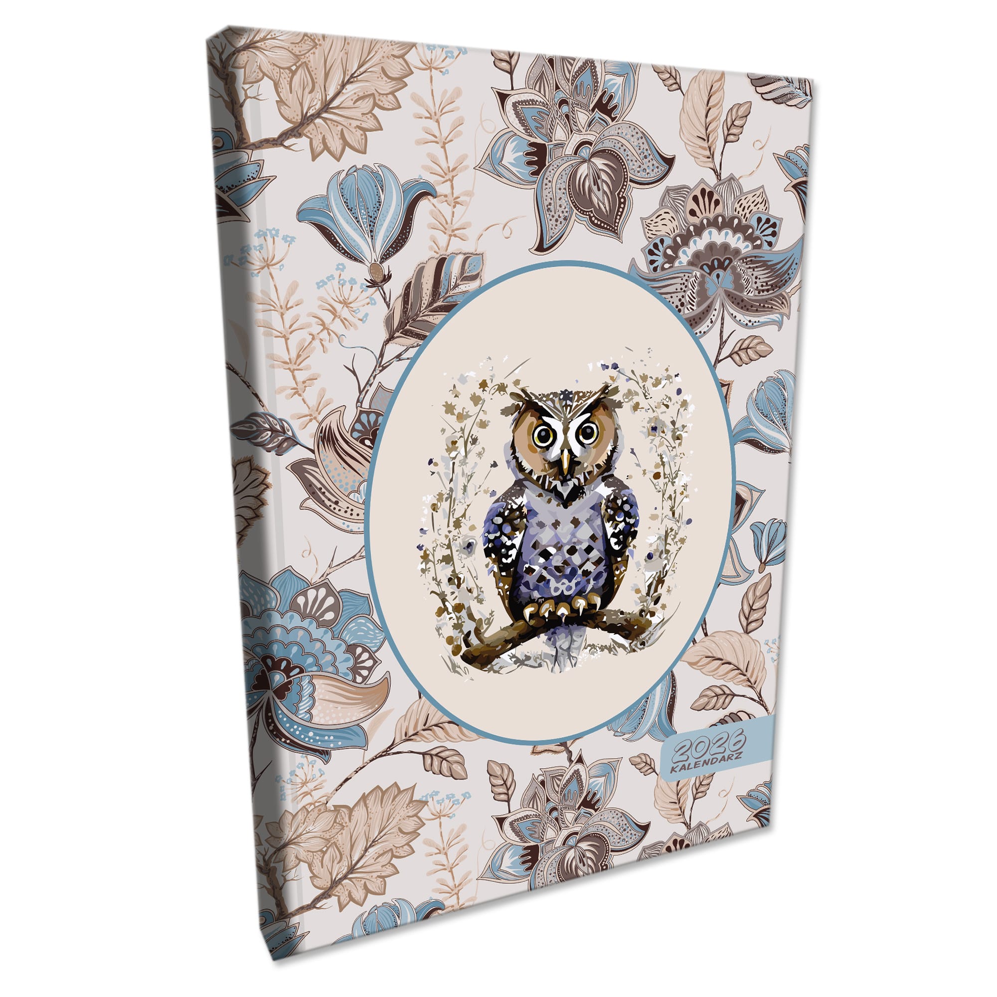 Kalendarz 2026 książkowy dzienny A4 sobota niedziela osobno soft touch SOWA 0596978734979a39da42d25e7af3673b