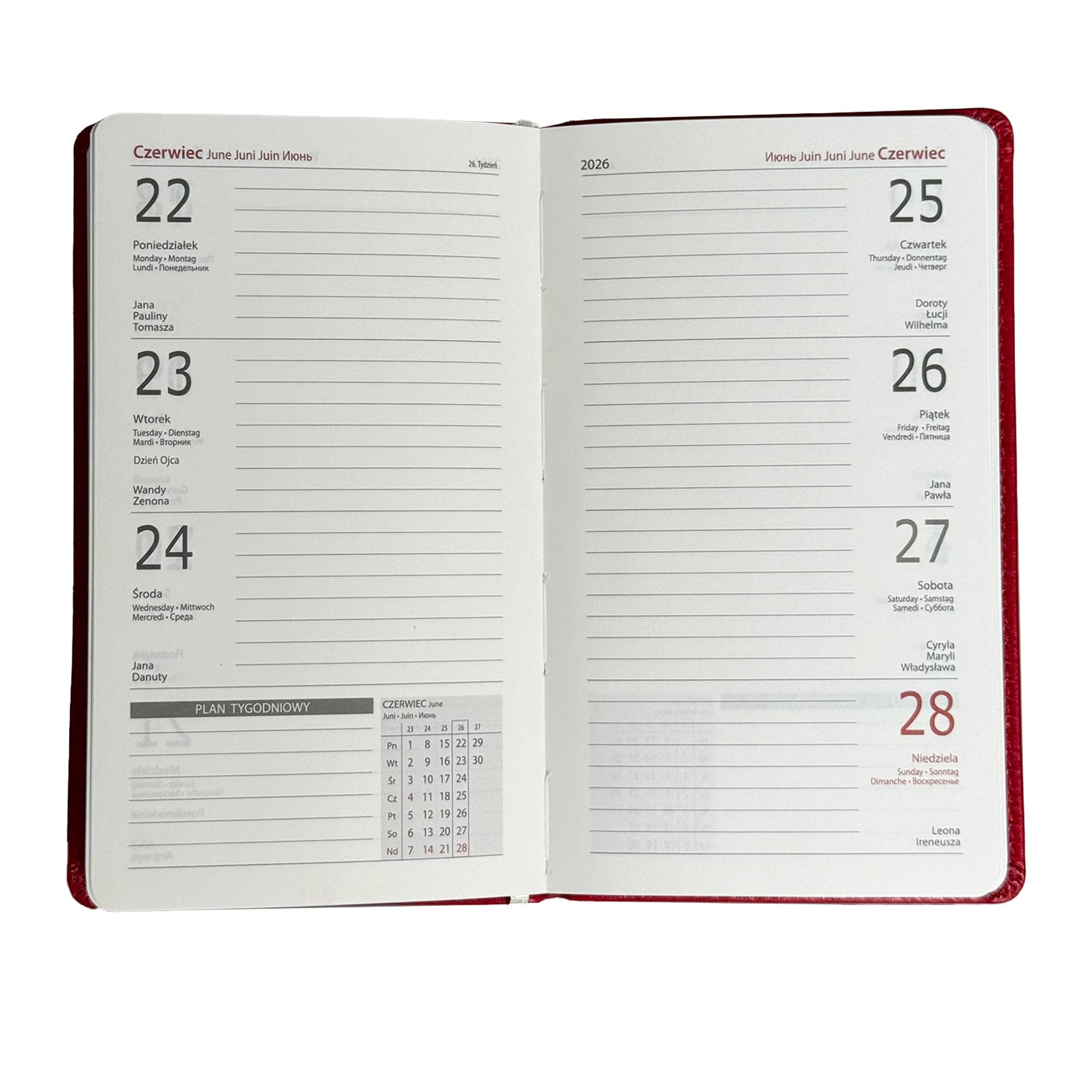 Kalendarz 2026 A6 tygodniowy kieszonkowy Soft Touch KOLIBER 515f26e68ad80b63d729cc29936df534