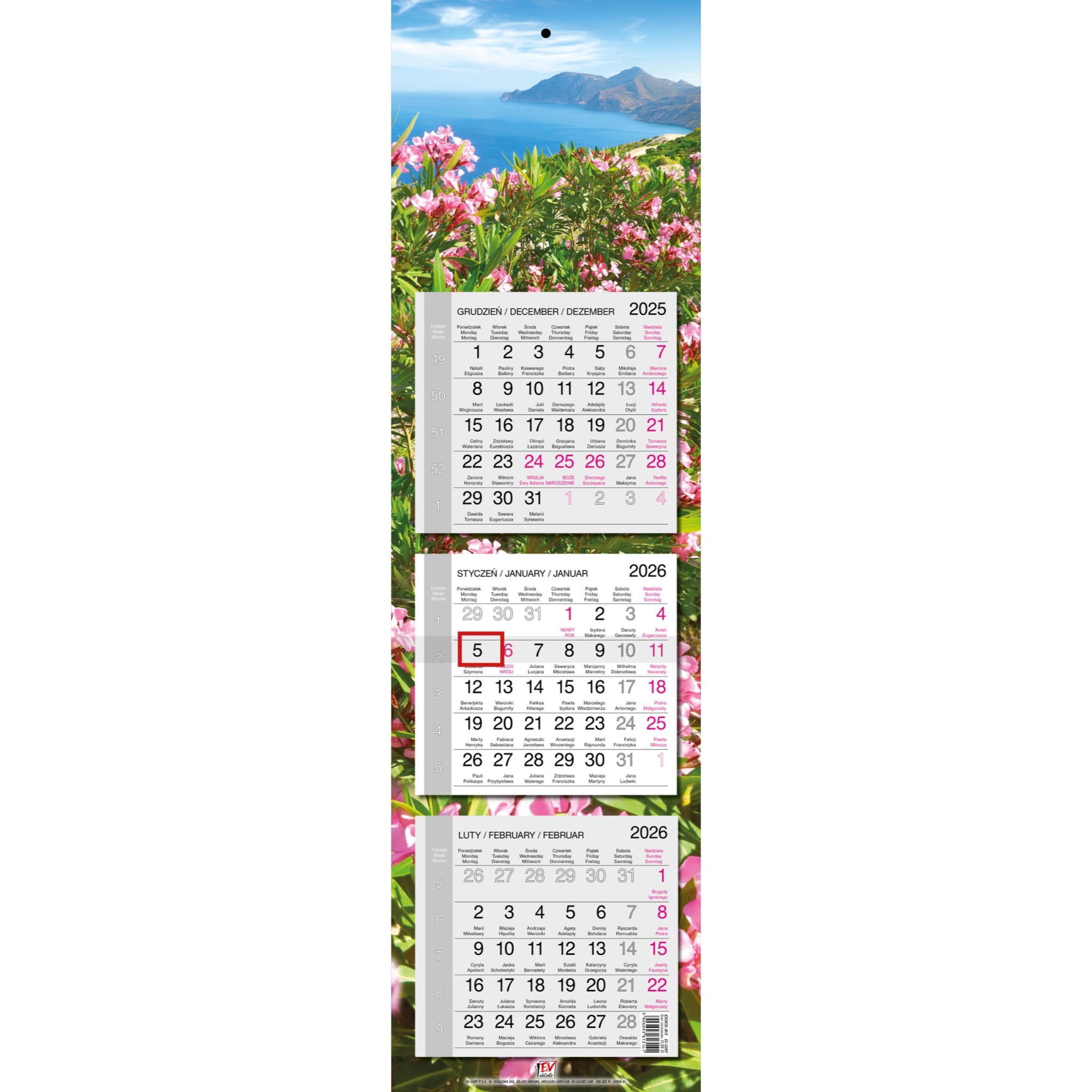 Kalendarz 2026 trójdzielny wąski główka płaska GRECJA KOS KSEW26-9 1e4f2c1a4f411b0330121b27c6437fe0