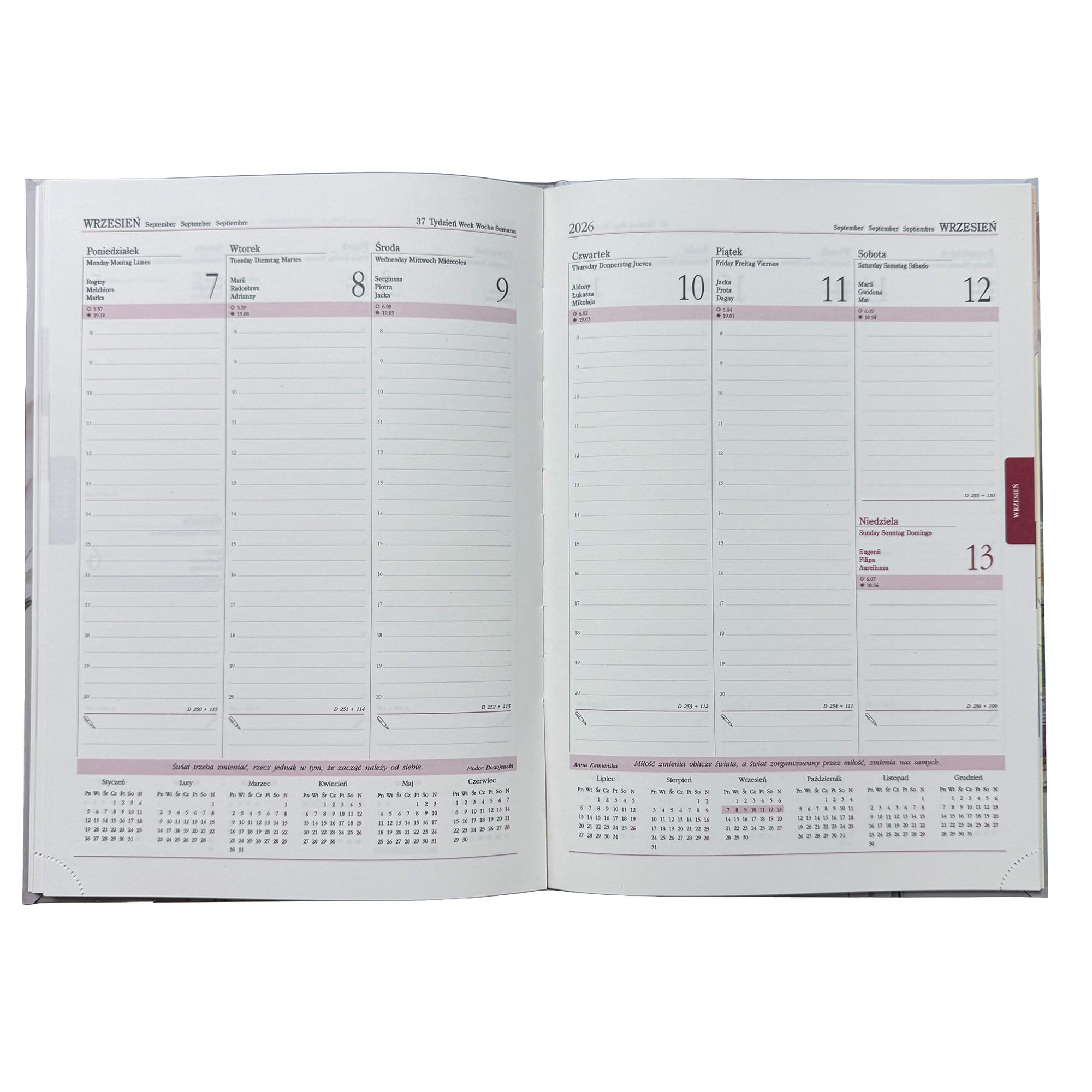 Kalendarz 2026 książkowy tygodniowy A4 ROZKŁADÓWKA soft touch AKWARELOWE KWIATY 0926fdc0da6d1bcf1c7972dad933f97e