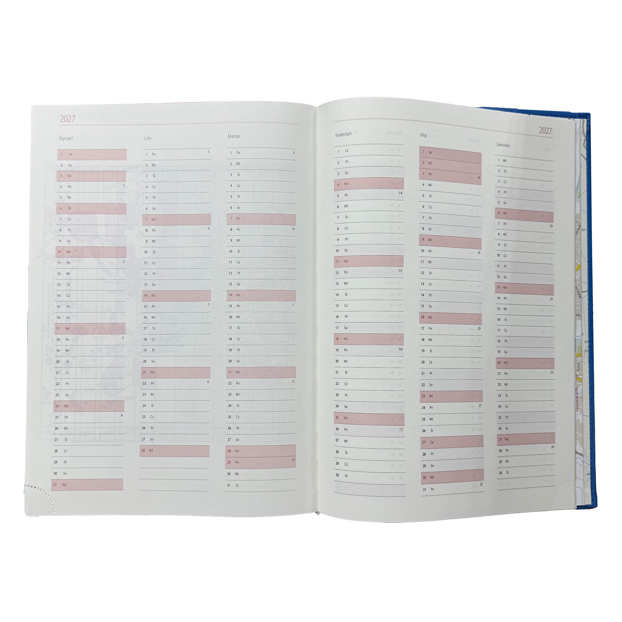 Kalendarz 2026 książkowy dzienny A4 sobota niedziela osobno soft touch papier chamois KOSMICZNY SPOKÓJ c96741b001aa7dc1778cc64b71f5b514