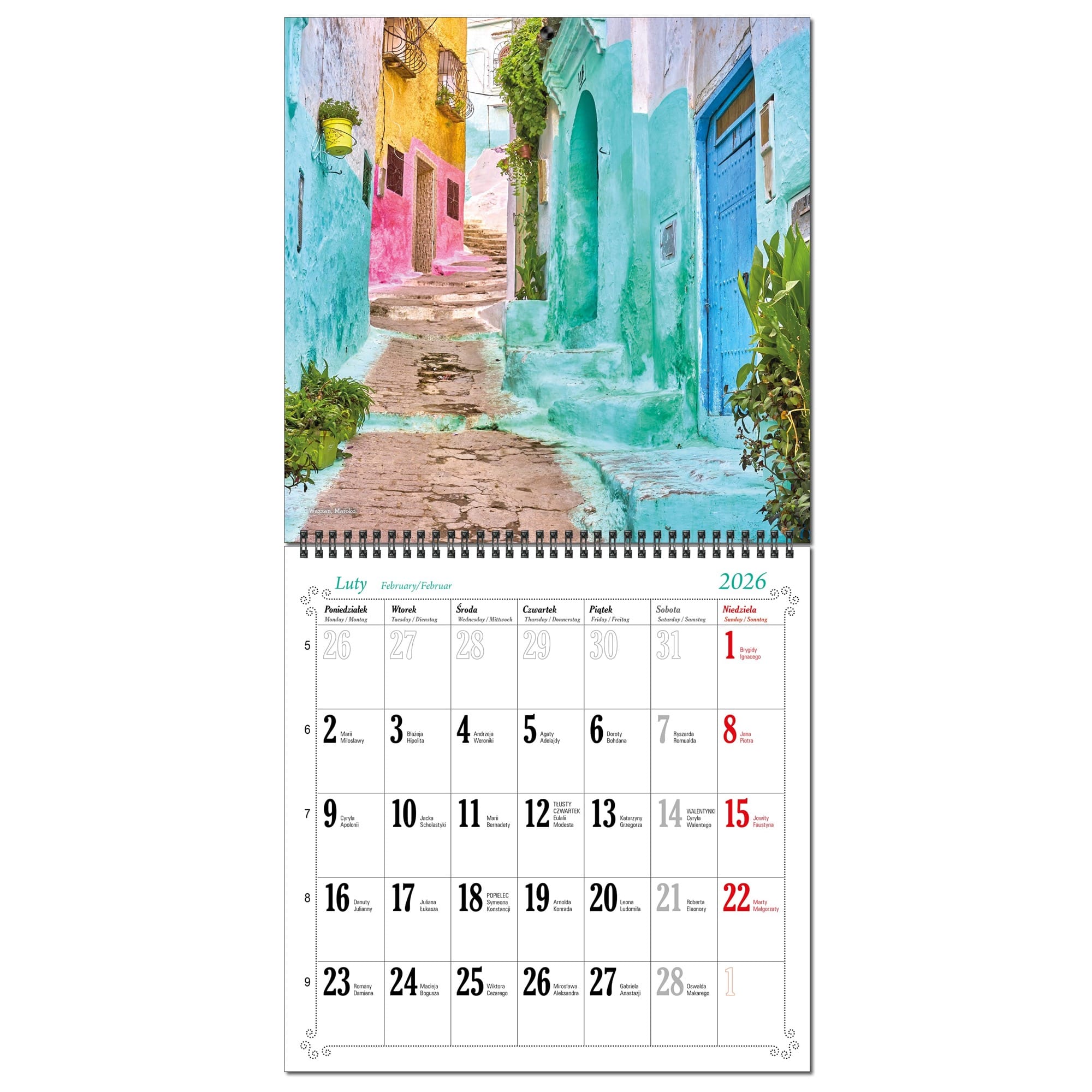 Kalendarz 2026 ścienny duży 30 x 60 cm 13 planszowy KRAJOBRAZY ŚWIATA 87ffb23d332d841b017ef22c92cb4cbe