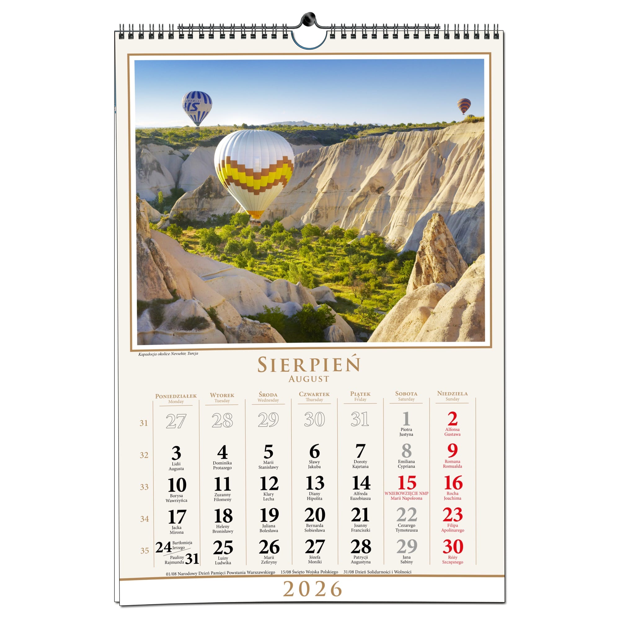 Kalendarz 2026 ścienny B3 33 x 48 cm 13 planszowy PODRÓŻE 8c6bf40e21285e44728a1fb01dd09b02