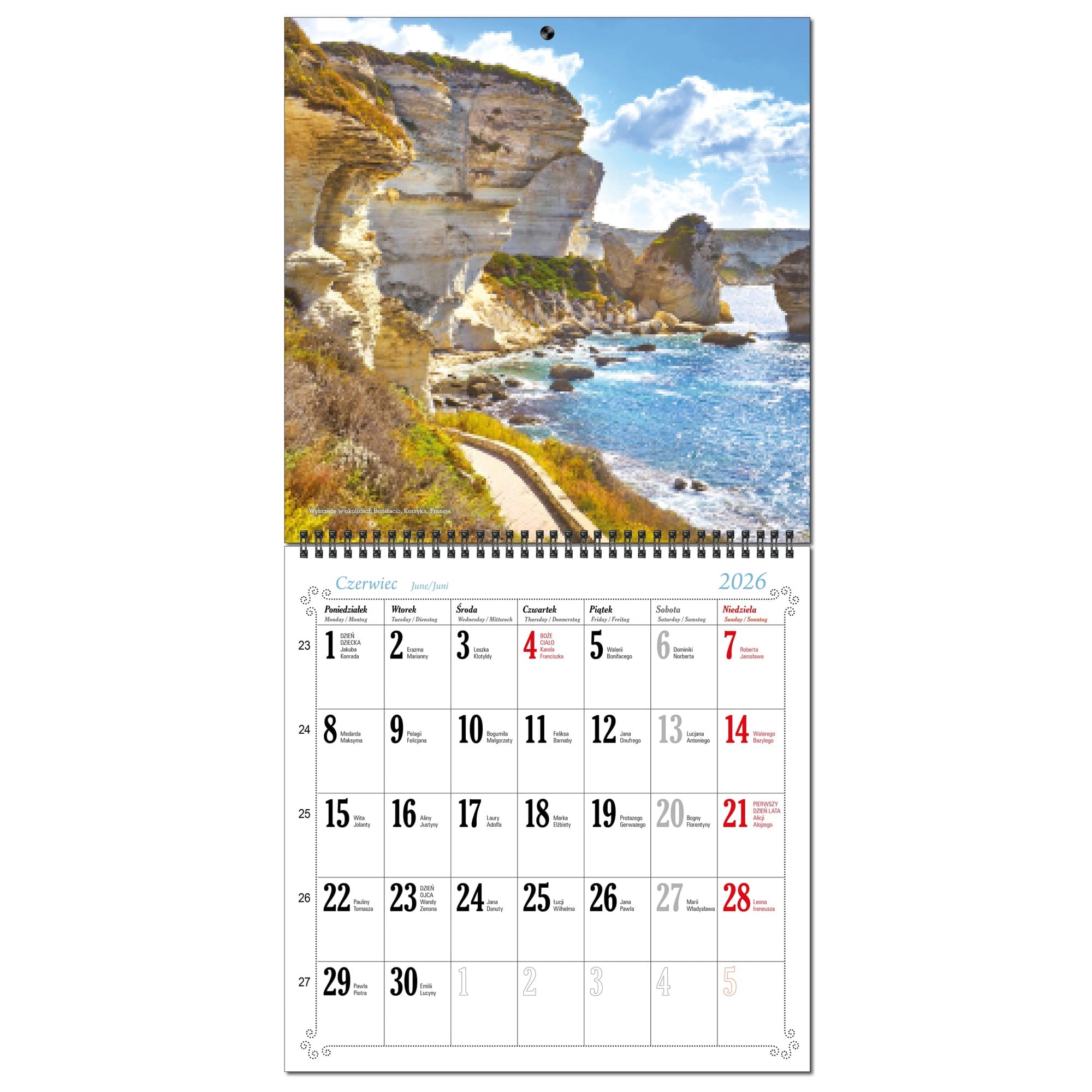 Kalendarz 2026 ścienny duży 30 x 60 cm 13 planszowy KRAJOBRAZY ŚWIATA 1cb9cb667c6208744c4ad5490c169539