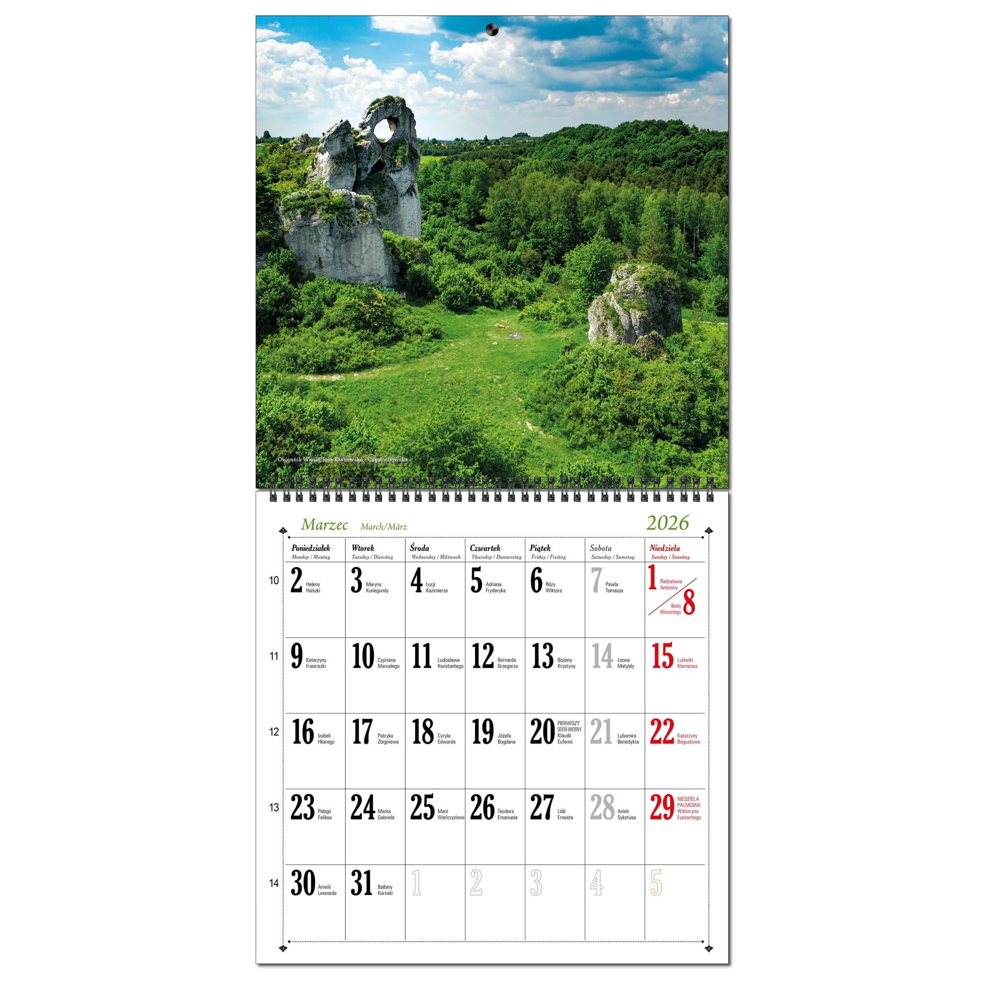 Kalendarz 2026 ścienny duży 30 x 60 cm 13 planszowy POLSKIE GÓRY 0cadfc6f1c5b872d66121099ce5f50d0