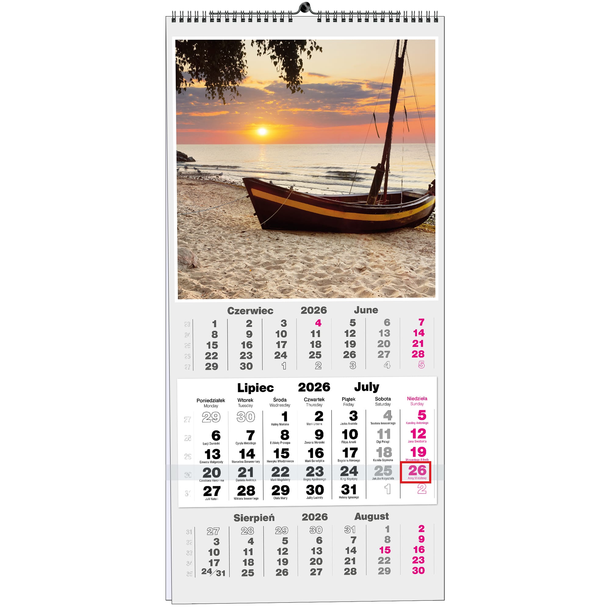 Kalendarz 2026 TRÓJDZIELNY 13 planszowy 31 x 65 cm POLSKIE PEJZAŻE 4990cd84a656d153956fc2fa8b2231be