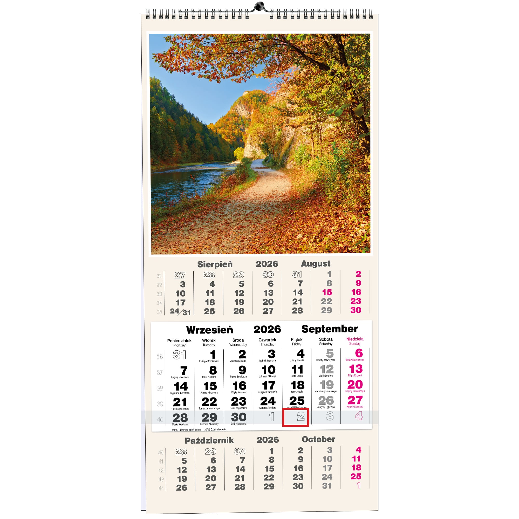 Kalendarz 2026 TRÓJDZIELNY 13 planszowy 31 x 65 cm POLSKIE PEJZAŻE 8d3a03c600bf6b5e1a99e8806c11c426