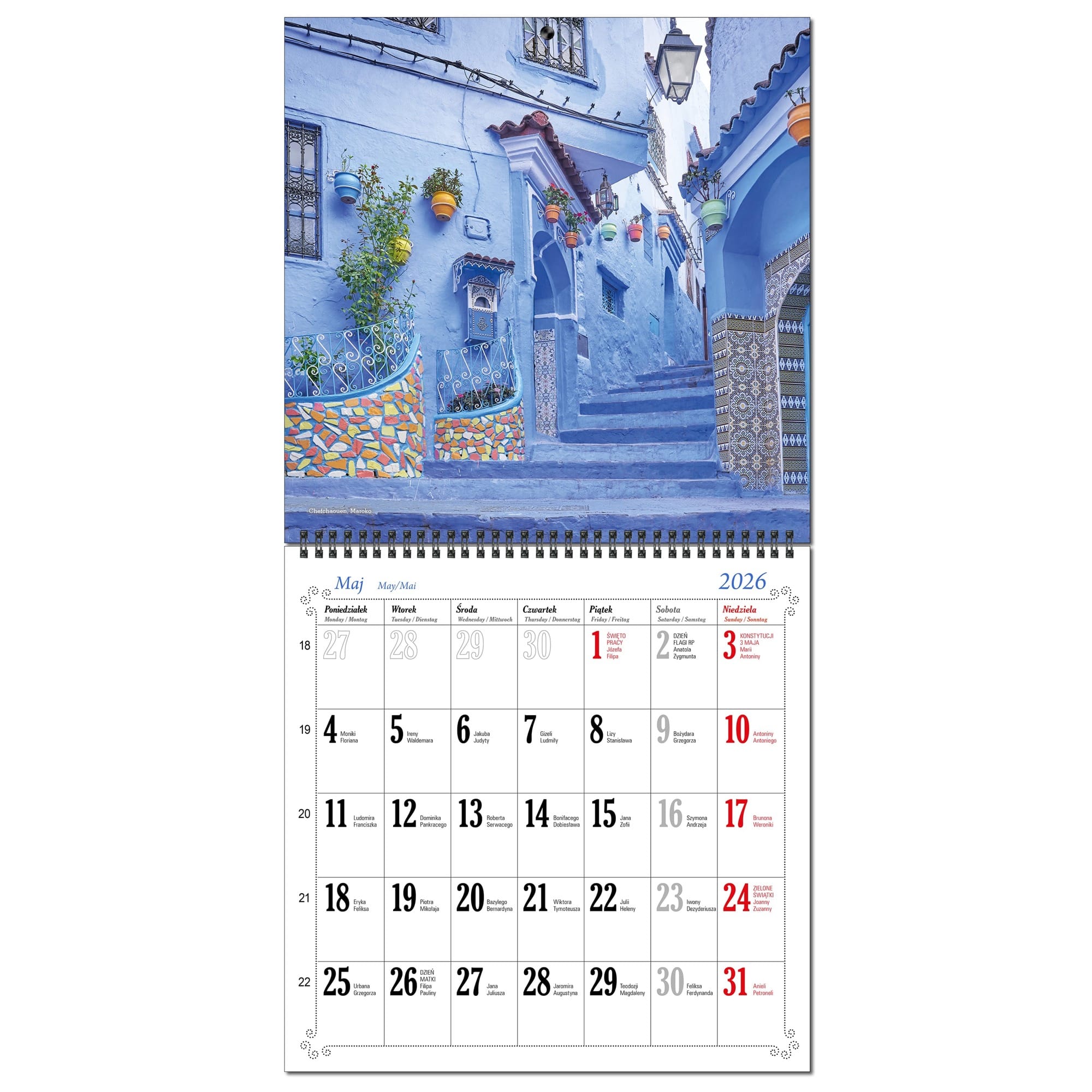 Kalendarz 2026 ścienny duży 30 x 60 cm 13 planszowy PODRÓŻE 1d2e91670c2481706cd1bf6f57bf3a47