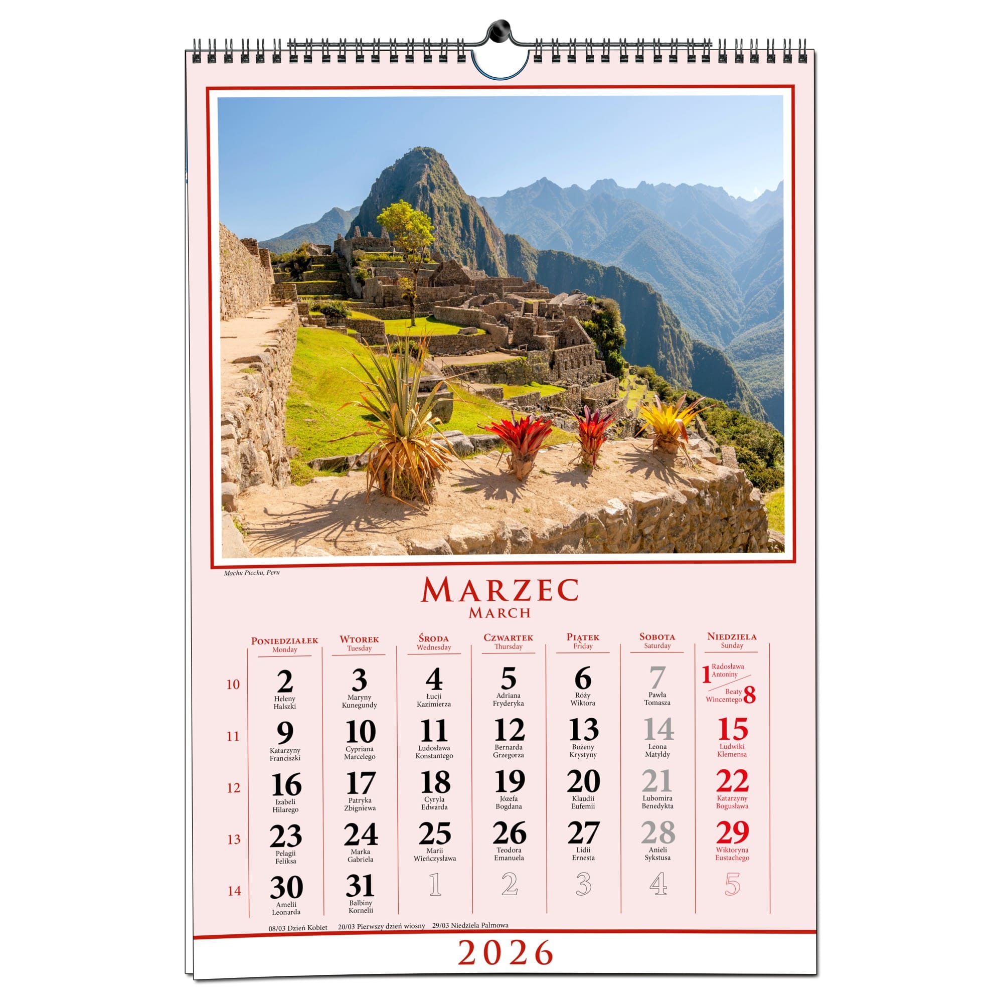 Kalendarz 2026 ścienny B3 33 x 48 cm 13 planszowy PODRÓŻE 0966f6d75b5fd453f7607c0e18ceaacb