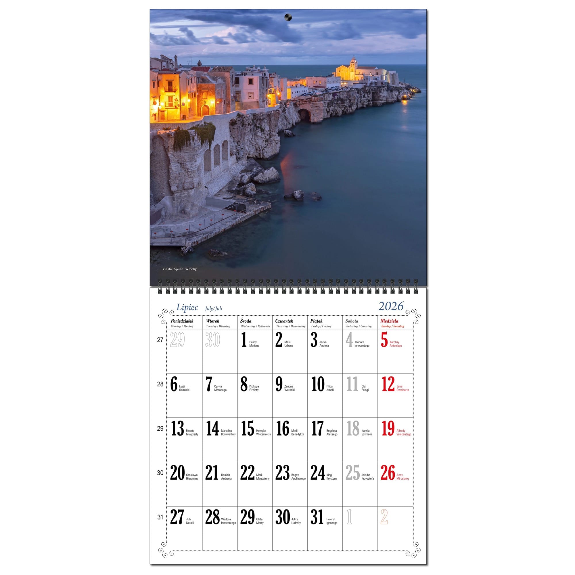 Kalendarz 2026 ścienny duży 30 x 60 cm 13 planszowy PODRÓŻE 02f742eb5cb7aa235460fdcd80126c98