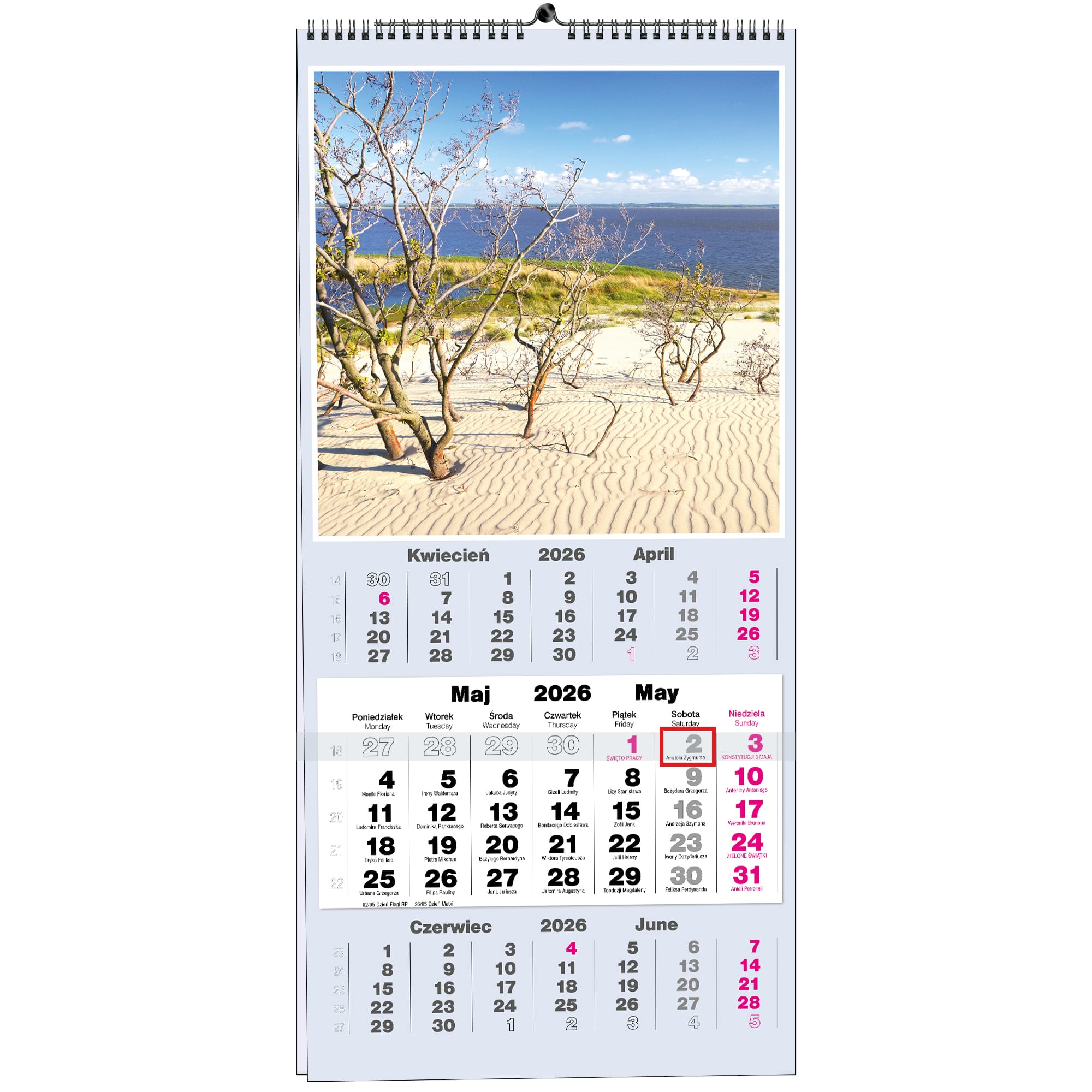 Kalendarz 2026 TRÓJDZIELNY 13 planszowy 31 x 65 cm POLSKIE PEJZAŻE b740fe6039e22dbbfa166e9ef79797fd