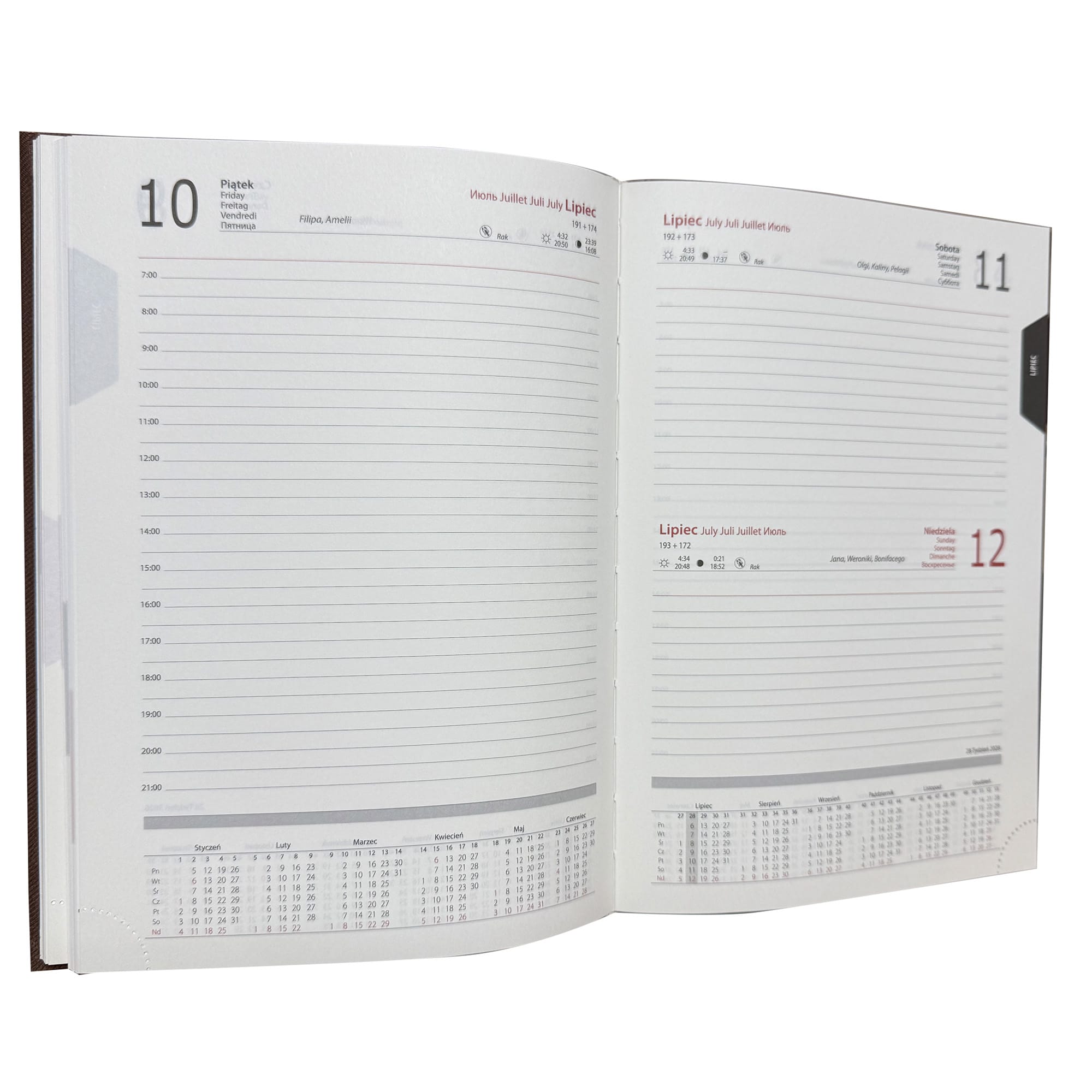 Kalendarz 2026 B5 dzienny sobota niedziela razem DENIM JEANS BRĄZ 2ab6227466626470255dff404311840d