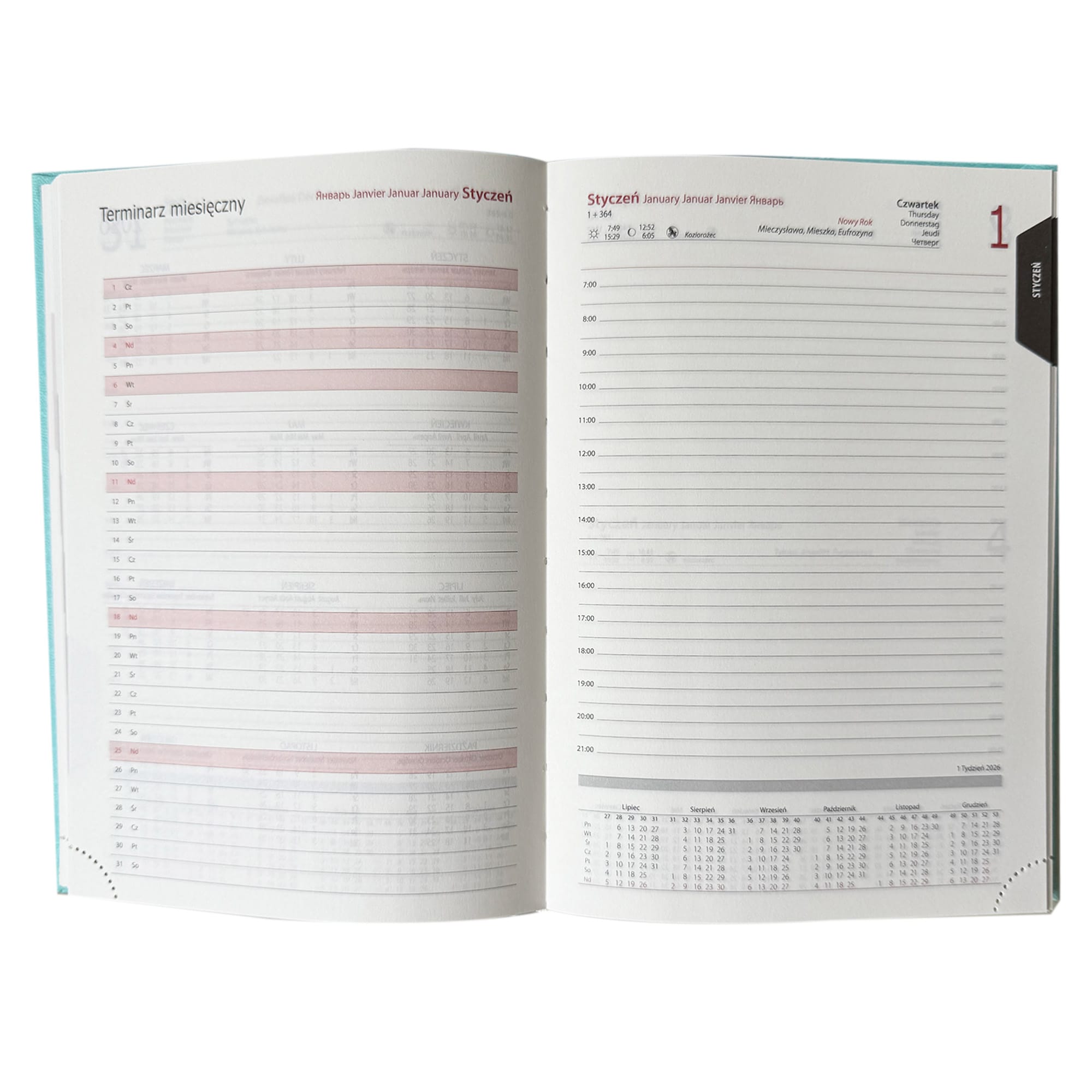 Kalendarz 2026 A5 dzienny sobota niedziela razem KRWISTA CZERWIEŃ 569190f3134f7e94cf4748a148e6960c