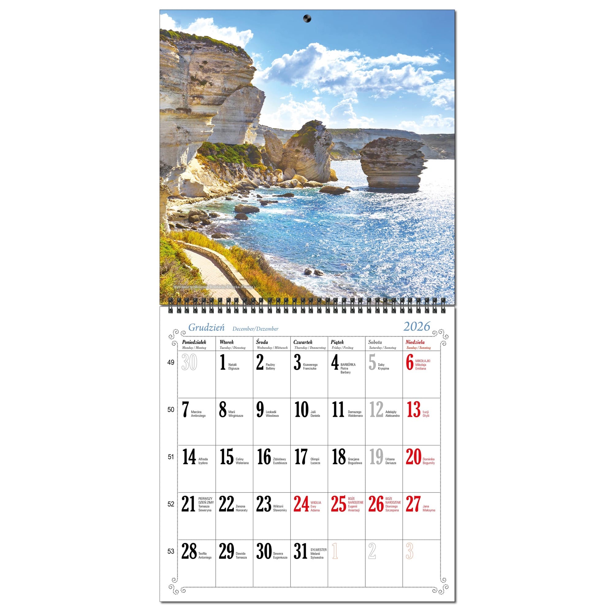 Kalendarz 2026 ścienny duży 30 x 60 cm 13 planszowy PODRÓŻE 9e12339d0fe1d8360d8cf6de8bc3b26f