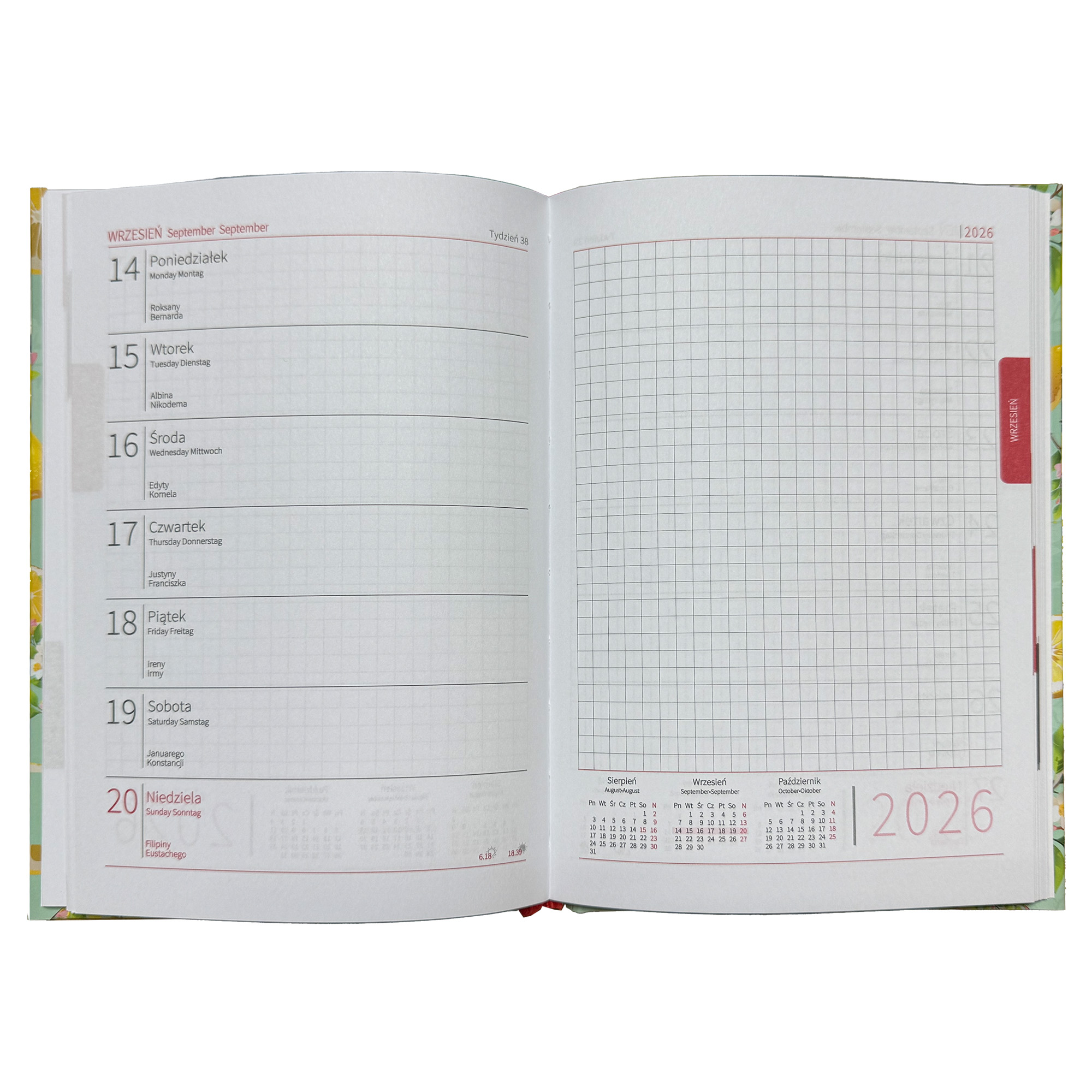 Kalendarz 2026 książkowy tygodniowy A5 notatka soft touch FUTURYSTYCZNA FLORA 1997526f637a61bcd04ddbb8f1ca75a6