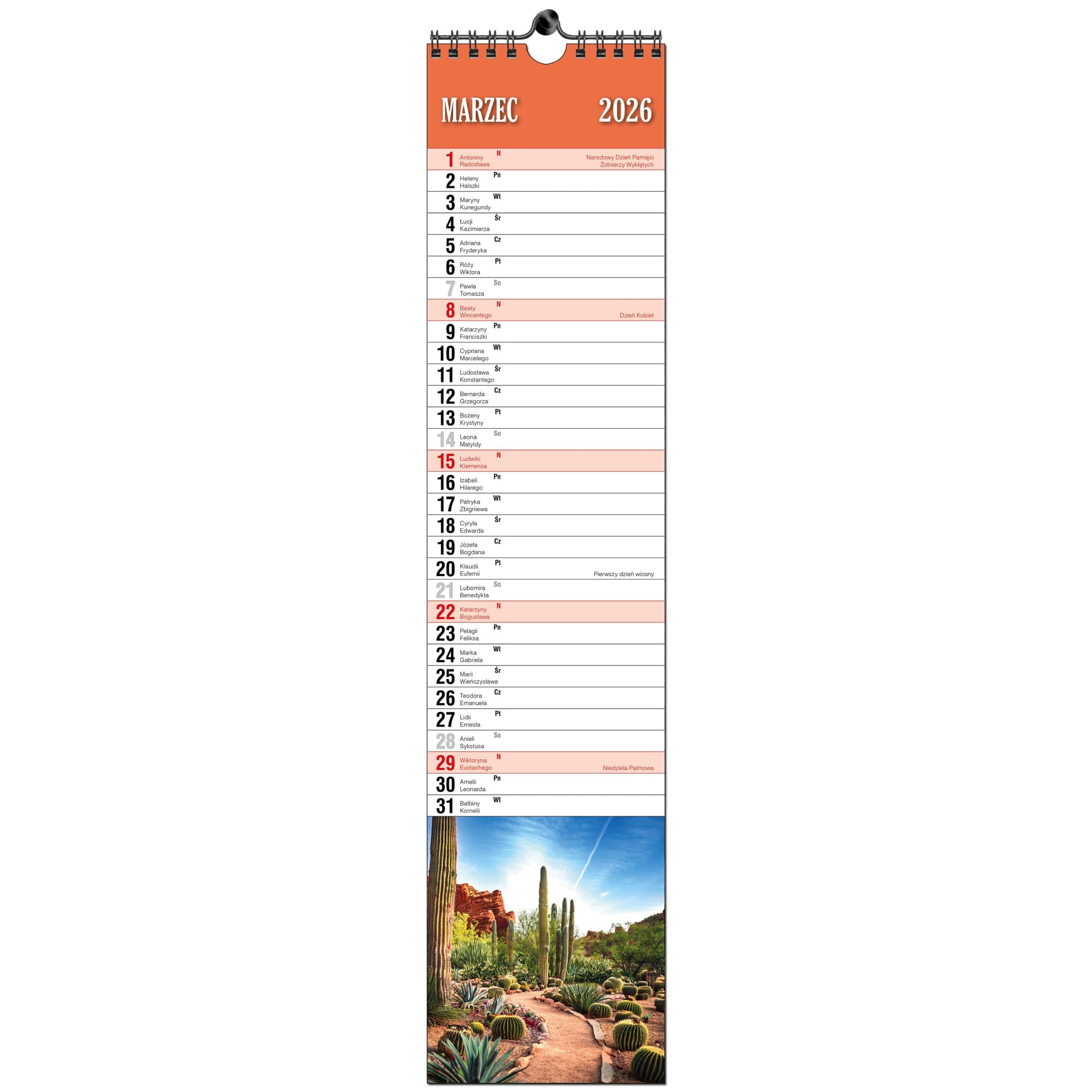 Kalendarz 2026 paskowy terminarz do notatek 11×48 13 planszowy OGRODY 9b5c13d05ded22a0c6b7a8ea2a154263