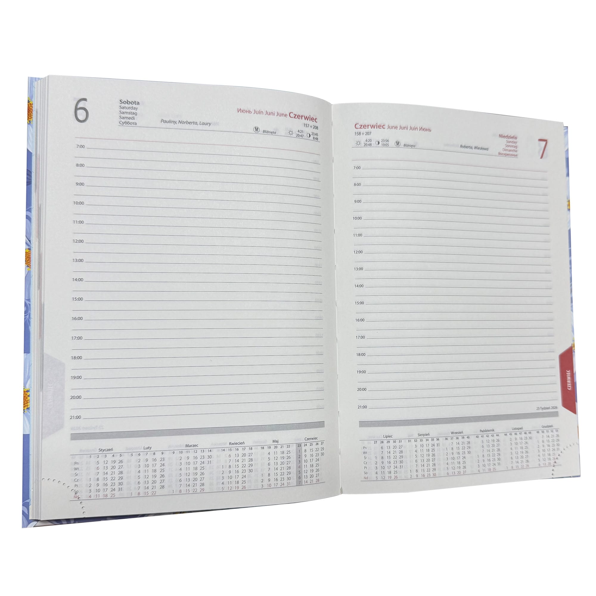 Kalendarz 2026 książkowy dzienny A5 sobota niedziela osobno soft touch NEONOWE KWIATY 05f3f276ea3f4fa6caa5a7137824ad97