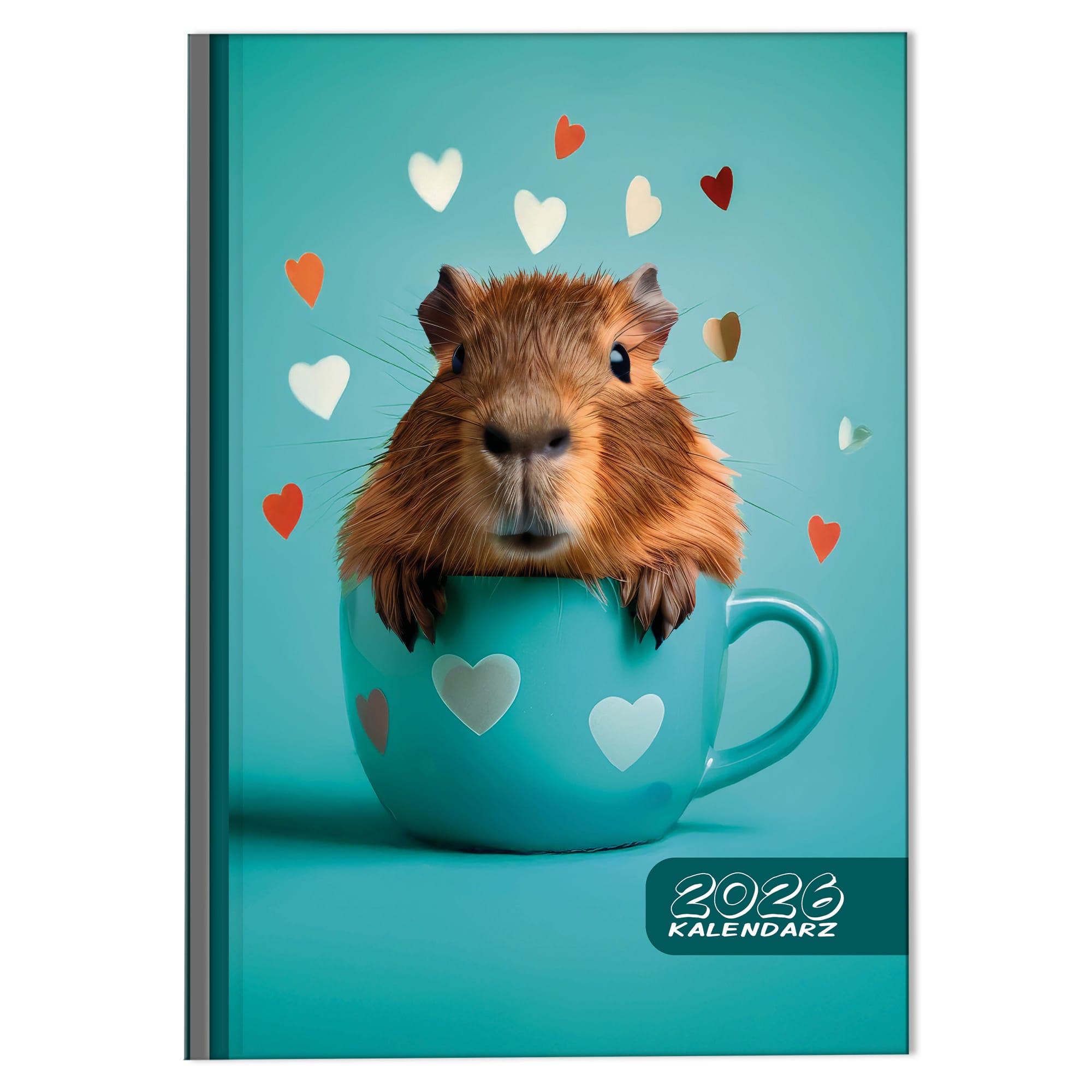Kalendarz 2026 książkowy dzienny A5 sobota niedziela osobno soft touch KAPIBARA 5dc3b064db3c8e9e98e145177c734eae