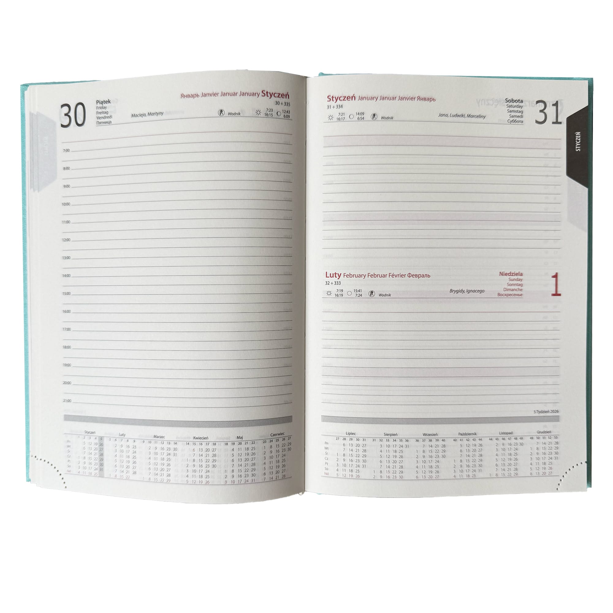 Kalendarz 2026 A5 dzienny sobota niedziela razem KRWISTA CZERWIEŃ 42a824bc54ea82ff919ae65683a236db