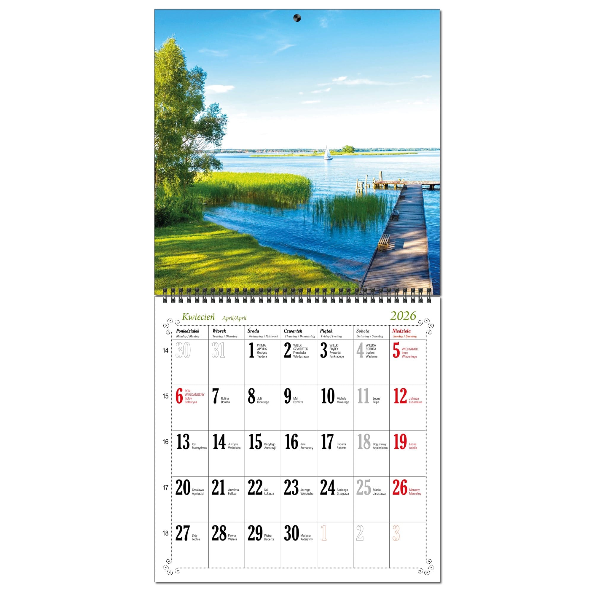 Kalendarz 2026 ścienny duży 30 x 60 cm 13 planszowy POLSKIE PEJZAŻE 17aef189f616a63273b8461d38d20fbe