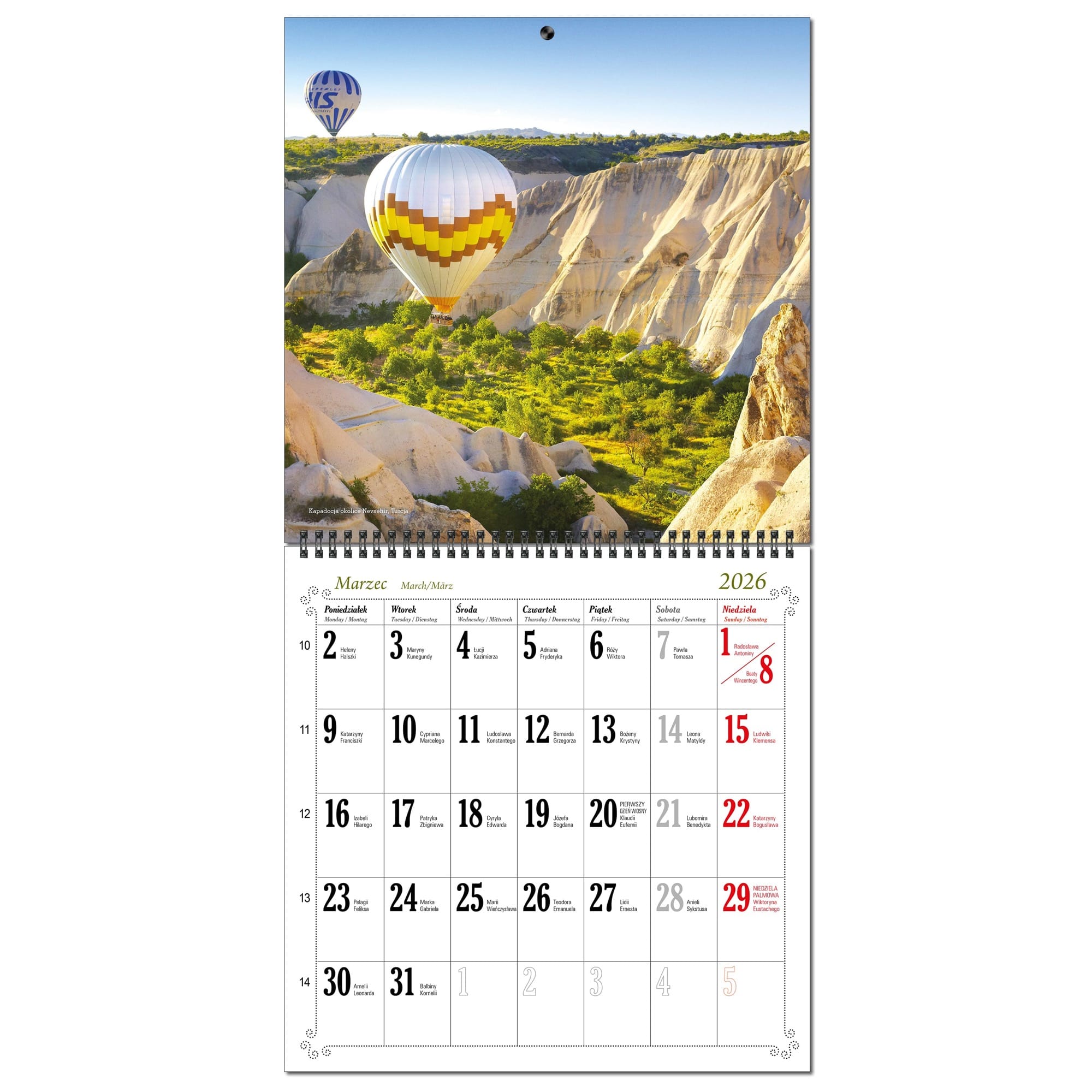 Kalendarz 2026 ścienny duży 30 x 60 cm 13 planszowy KRAJOBRAZY ŚWIATA 19d8ddad4ca70a30ecc6861888456bbc