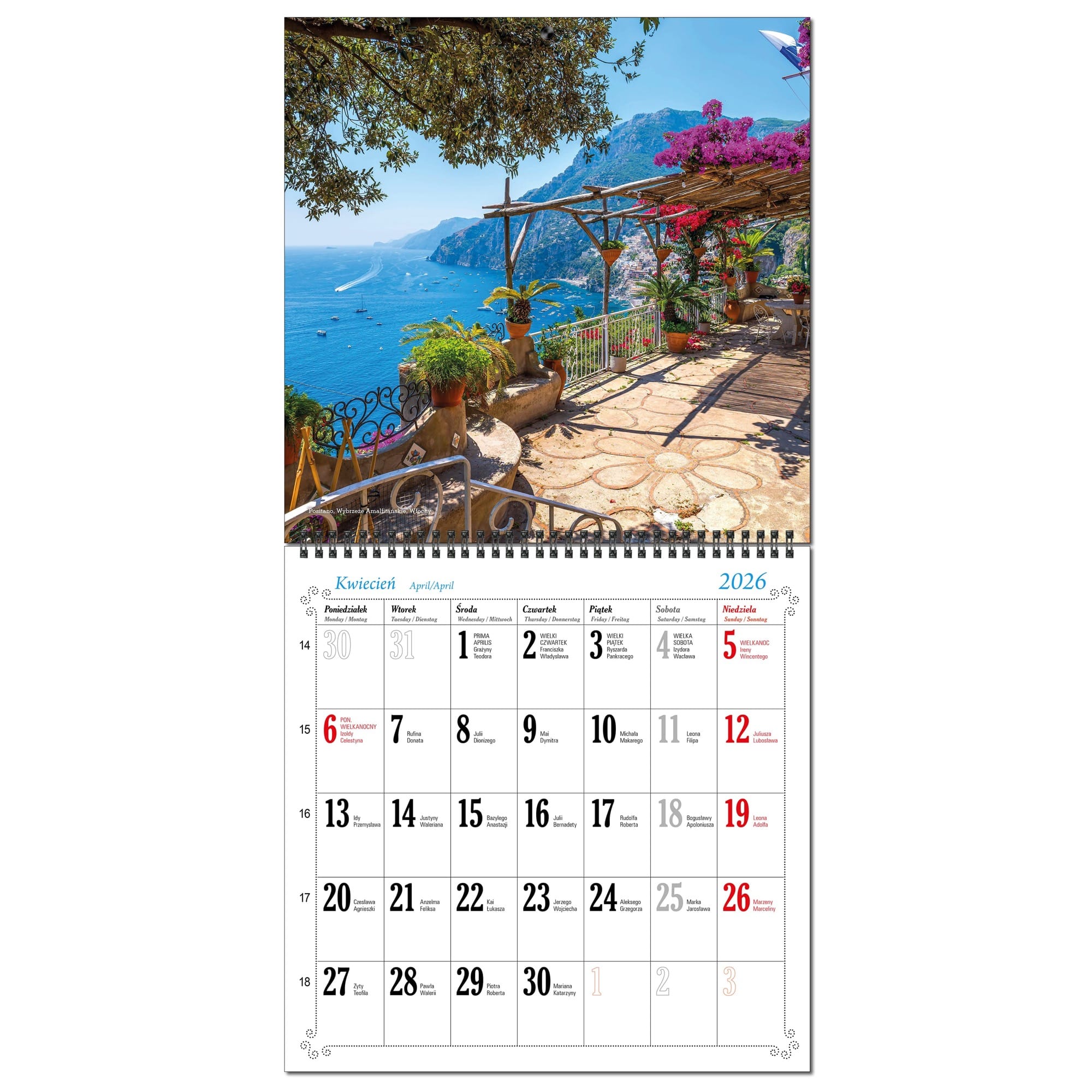 Kalendarz 2026 ścienny duży 30 x 60 cm 13 planszowy KRAJOBRAZY ŚWIATA b841d4b39d8e81d87ac78d2d6ed1de7a