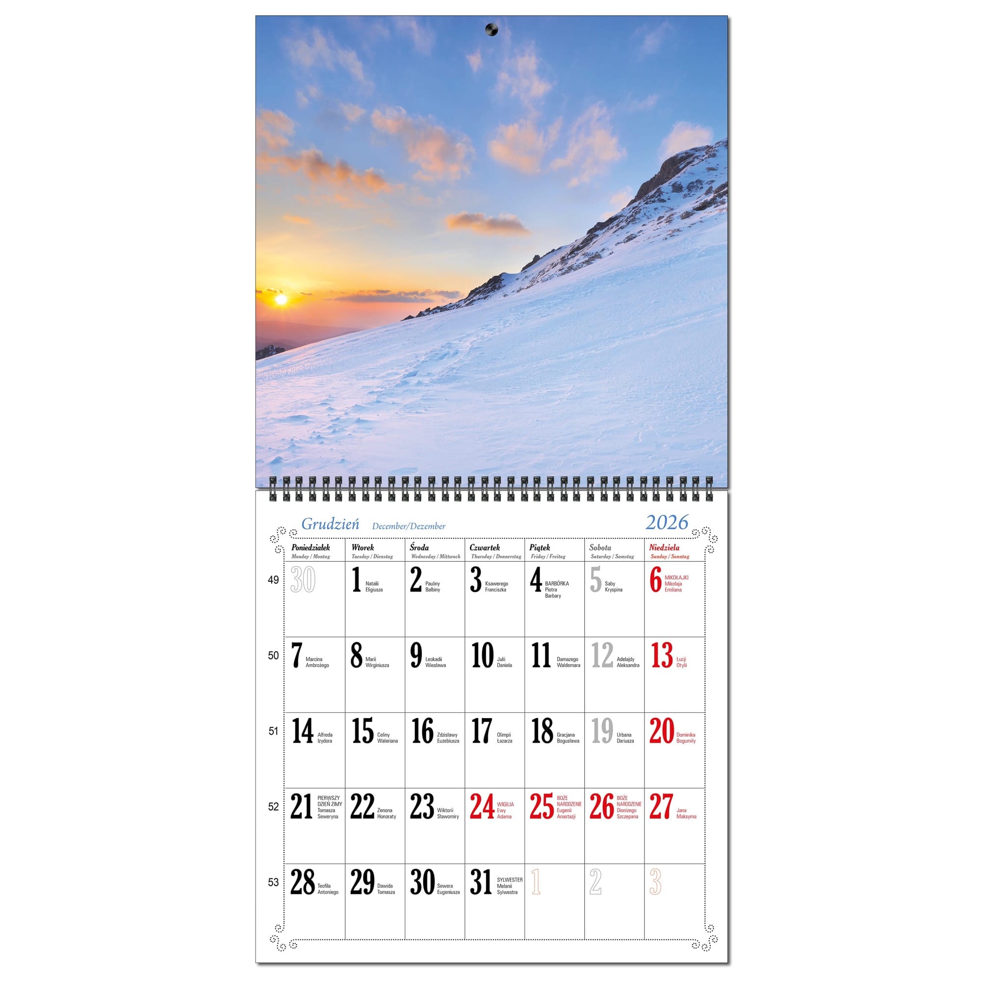 Kalendarz 2026 ścienny duży 30 x 60 cm 13 planszowy POLSKIE PEJZAŻE 745c71ee3d3be0f76363f1d509ae8d12