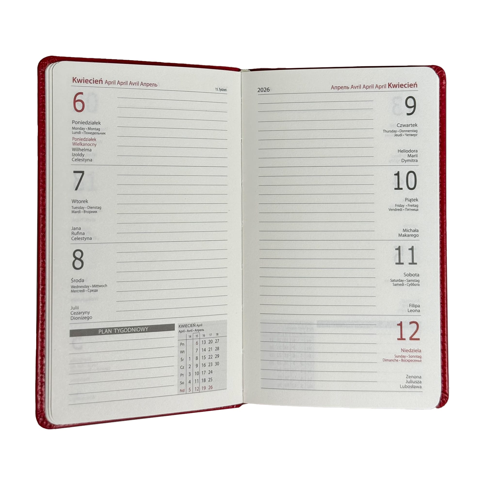 Kalendarz 2026 A6 tygodniowy kieszonkowy Soft Touch KOLIBER 2b023d77d89cf56c54baf1860eaca840