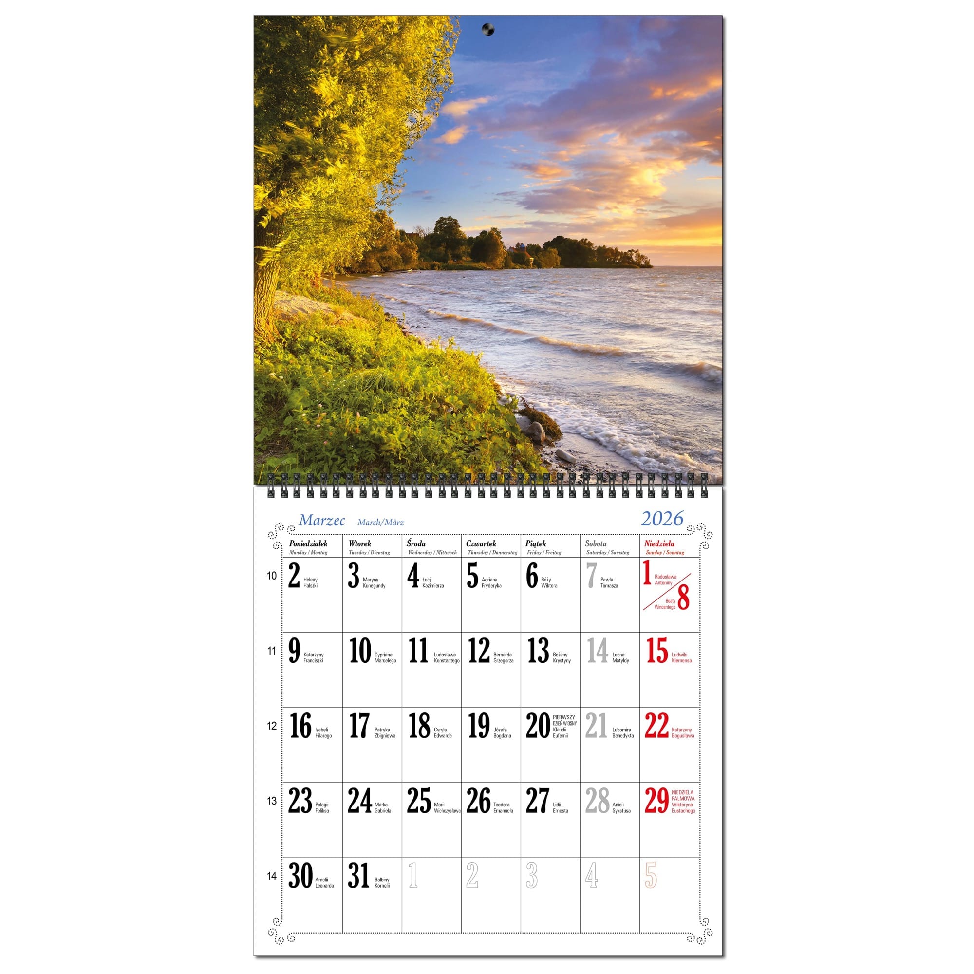 Kalendarz 2026 ścienny duży 30 x 60 cm 13 planszowy POLSKIE PEJZAŻE 7711bfc79b2bb8602d10e85f7df6e8c5