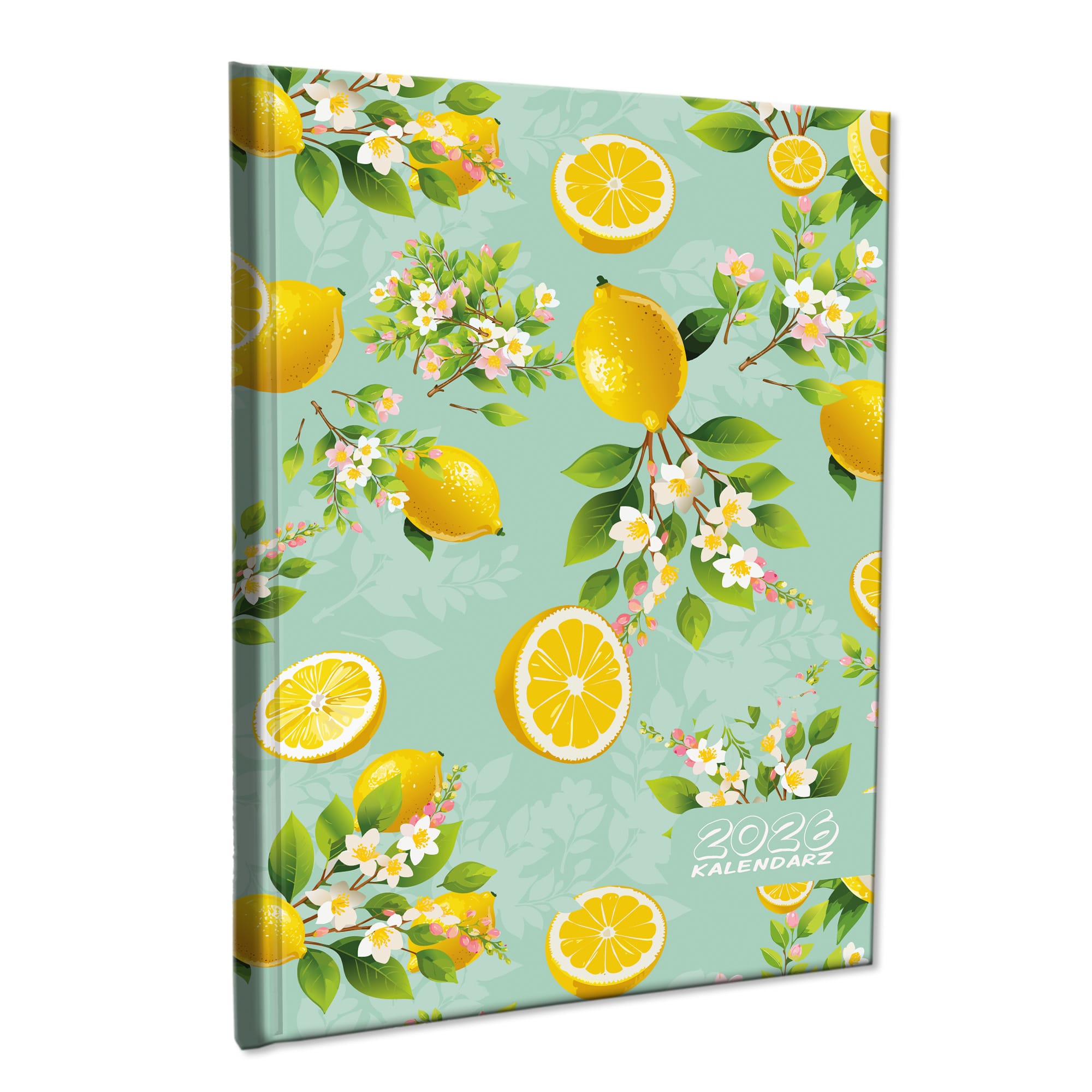 Kalendarz 2026 książkowy tygodniowy A5 notatka soft touch CYTRUSOWE KWIATY 4aef0f29a53f03ce20e6b322ecf1c251