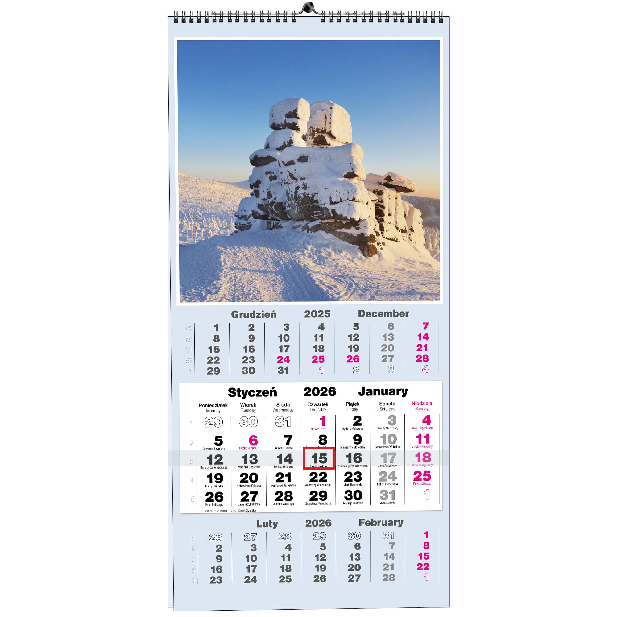Kalendarz 2026 TRÓJDZIELNY 13 planszowy 31 x 65 cm POLSKIE PEJZAŻE 66bd19e11639b3f7ba2195cf75c1946c