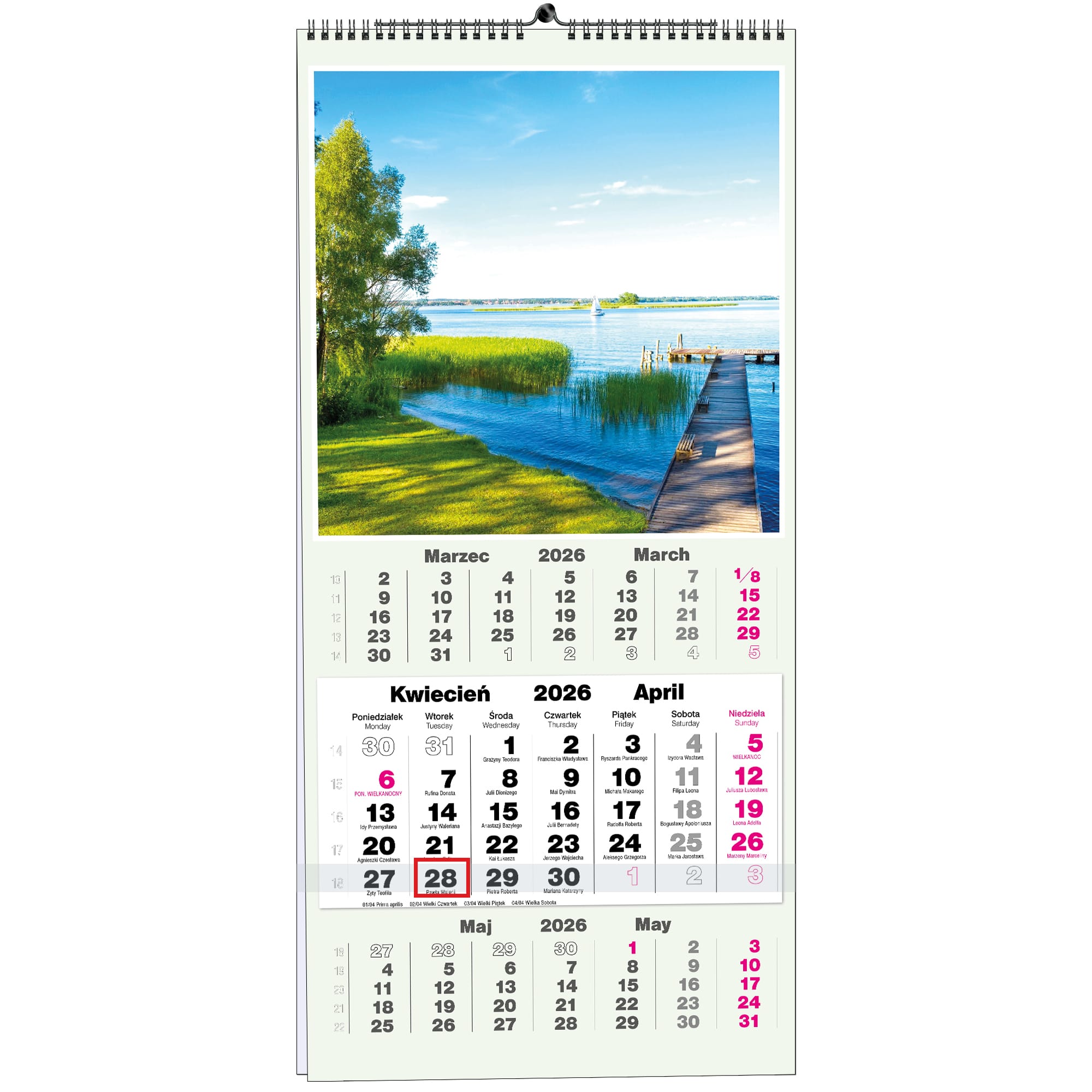 Kalendarz 2026 TRÓJDZIELNY 13 planszowy 31 x 65 cm POLSKIE PEJZAŻE 6aa5e2bc6e870d29cea0ab6ae40839a2